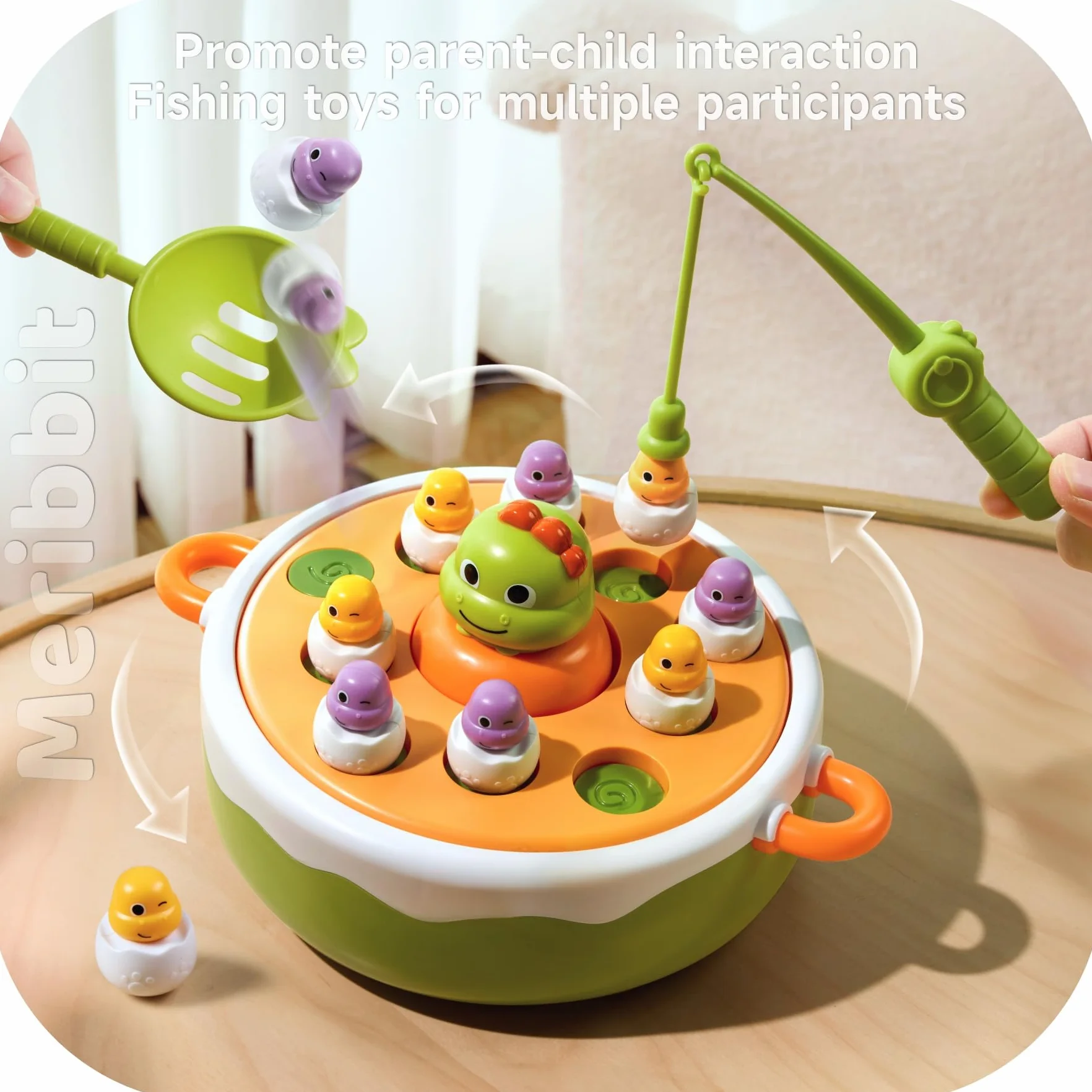 Gra Wędkarska, 4 w 1 Magnetyczna Gra Wędkarska dla Dzieci, Podskakujące i Muzyczne Design, Zabawki Edukacyjne Montessori dla Dzieci w Wieku 2-3 lat, Idealny Prezent