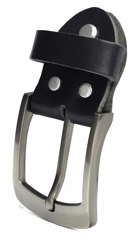Fa.Volmer ® Pojedyncza klamra do paska jako zamiennik do czarnego skórzanego paska 3,8 cm typ #10125