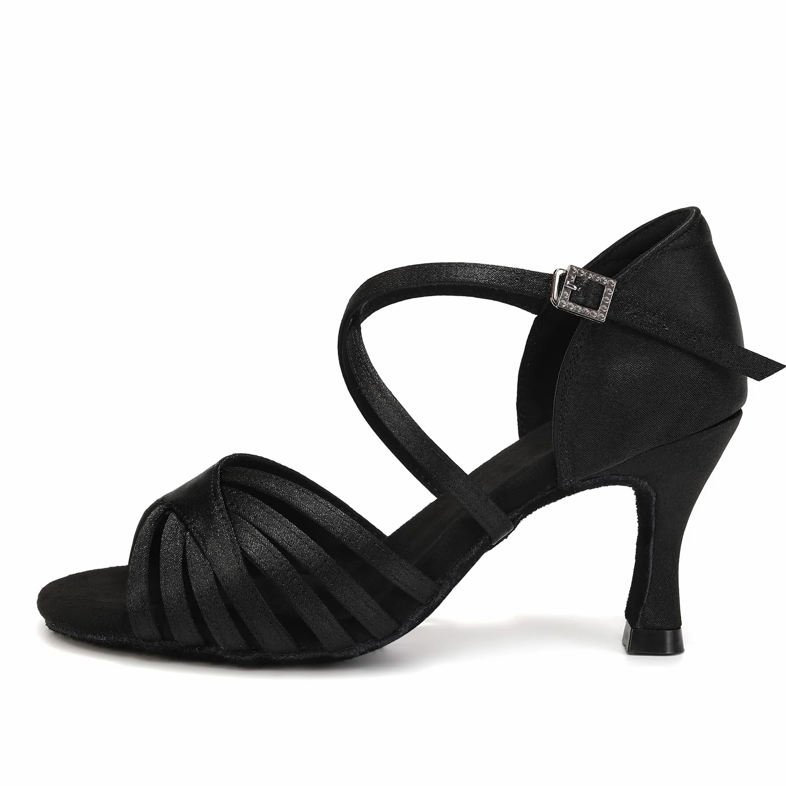 Damskie Buty do Tańca Satyna Profesjonalne Buty treningowe do tańca towarzyskiego Tango Salsa Wysokim Obcasie z Otwarty Palec