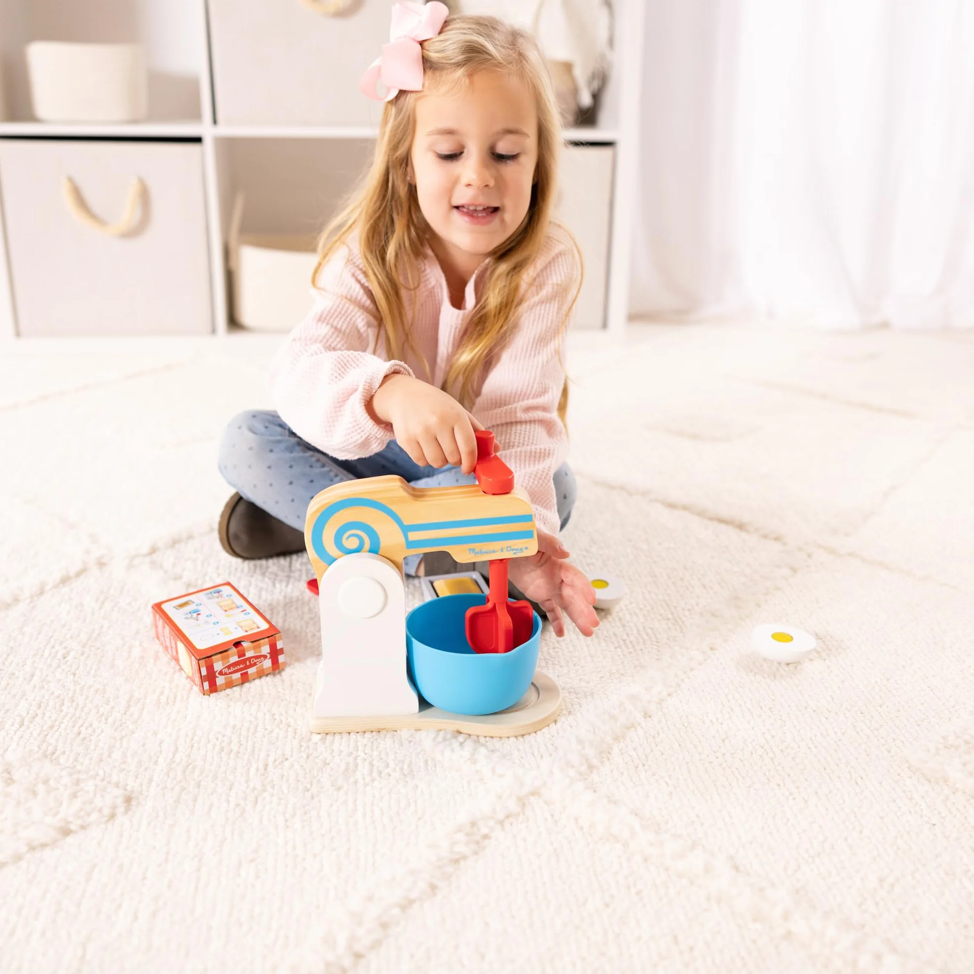 Melissa & Doug Drewniany Zestaw Mikserów do robienia ciasta 3+ Udawanie Zabawy Zabawka do odgrywania Ról
