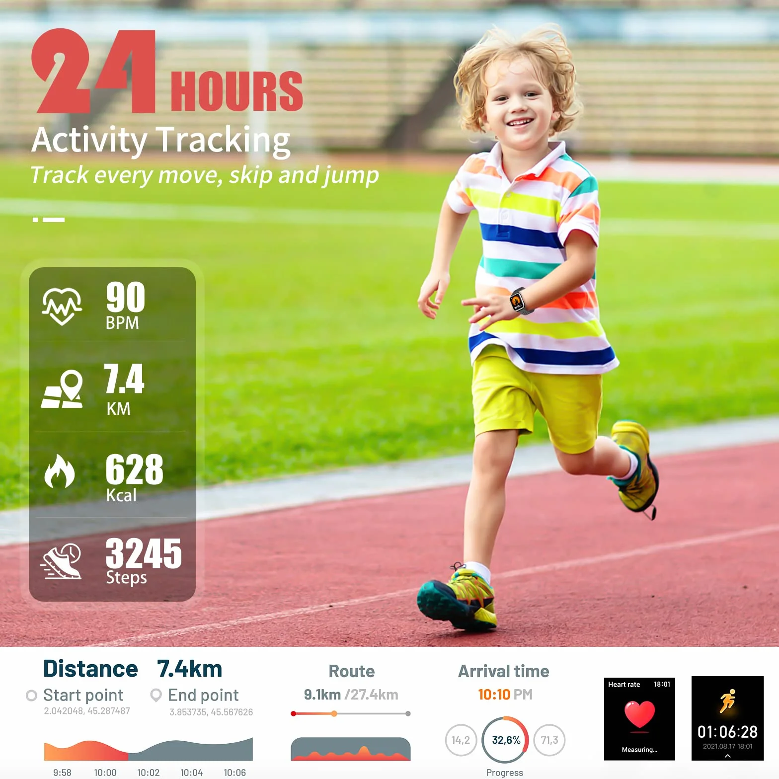 Smartwatch dziecięcy, IP68, wodoszczelny zegarek sportowy dla dzieci z 19+ trybami sportowymi, krokomierzem, tętnem, monitorem snu, świetny prezent dla chłopców, dziewczynek, nastolatków 6-16