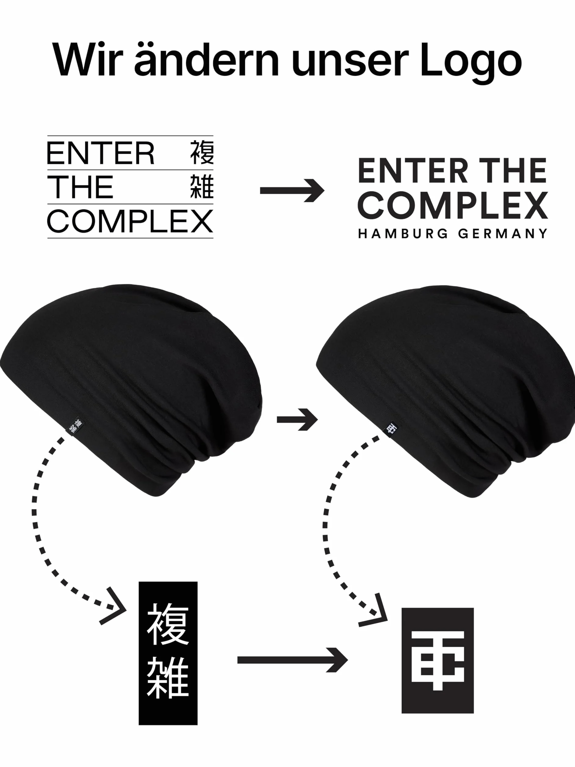 Enter the Complex® Lekka czapka beanie, męska i damska, czapka przejściowa, letnia czapka beanie, cienkie nakrycie głowy, bawełna (dżersej)