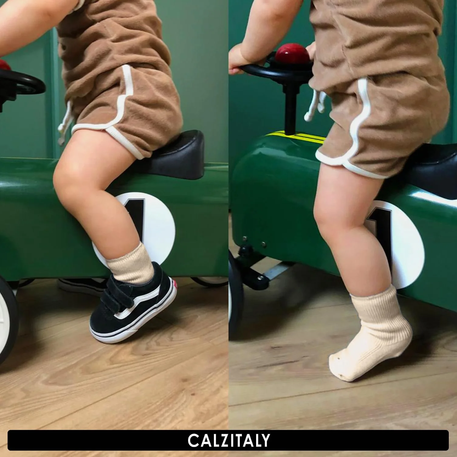 CALZITALY PACK 2/4/6 Skarpetki dziecięce bawełniane prążkowane, kolorowe skarpetki dziecięce unisex | 0-12 miesięcy