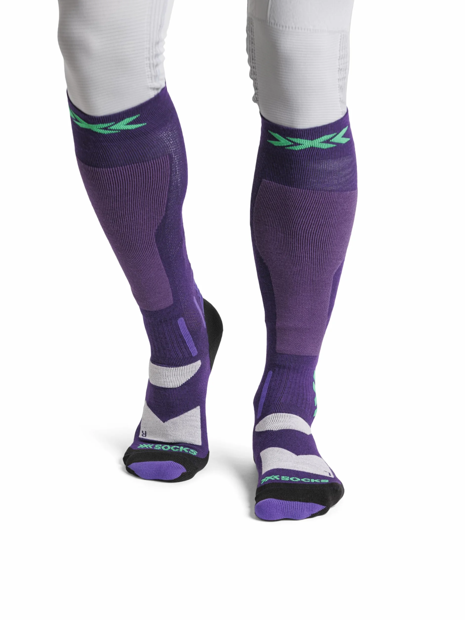 X-Socks Snowboard Discover OTC - wysokowydajne skarpety snowboardowe z bandażem O-Ring - najwyższy komfort i wsparcie podczas jazdy na snowboardzie - Sage Green/English Lawn, 39-41