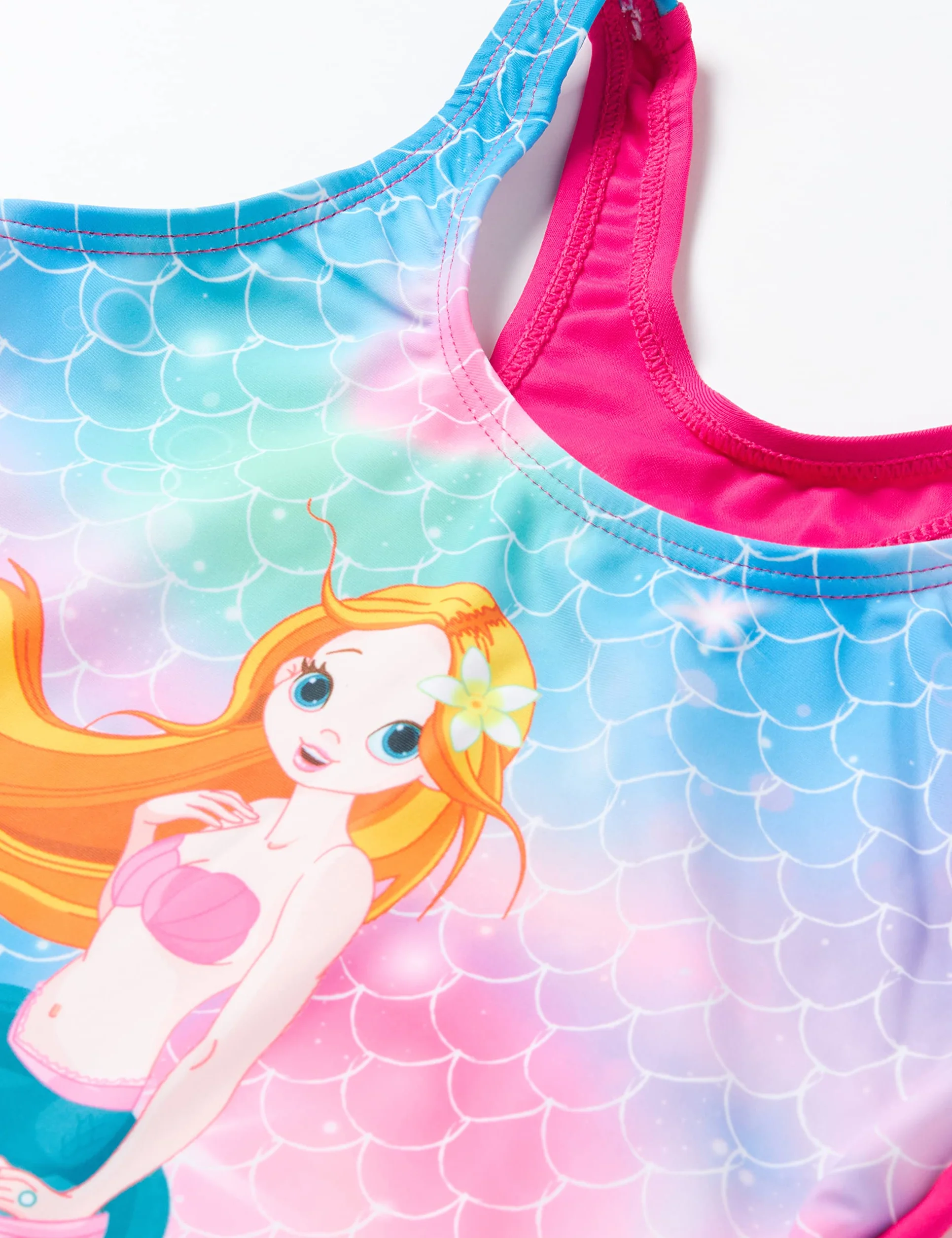 Playshoes Dziewczęcy kostium kąpielowy z ochroną przed promieniowaniem UV, Syrena, 122/128 cm