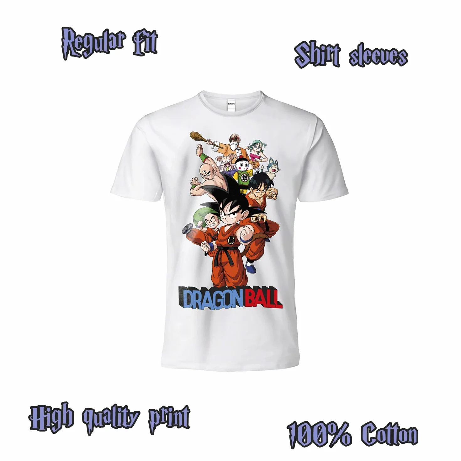 Oficjalna koszulka DragonBall z postaciami Saga White Baby Adult and Boys