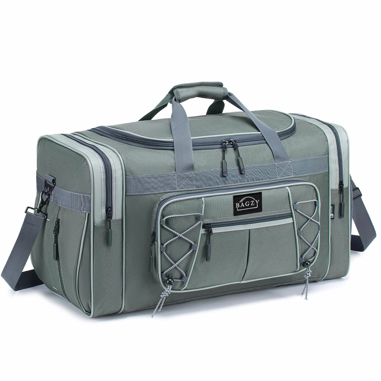 BAGZY Torba podróżna, 65 l, składana torba podróżna, sportowa torba na siłownię, torba weekendowa, torba na bagaż podręczny, bagaż podręczny, na noc, Żółto-niebieski (70 l), 65 x 30 x 35 cm Gris