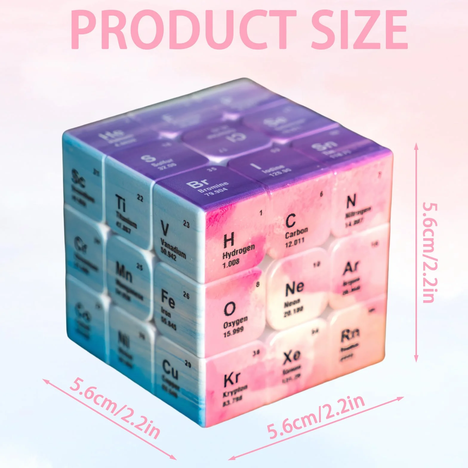 Speed Cube Kostka Rubika 3x3 Magiczna kostka z prędkością układu okresowego kostki 3x3 bez klejonych kostek zabawka puzzle szybkie i gładkie puzzle, magiczne kostki dla dzieci, dla dorosłych