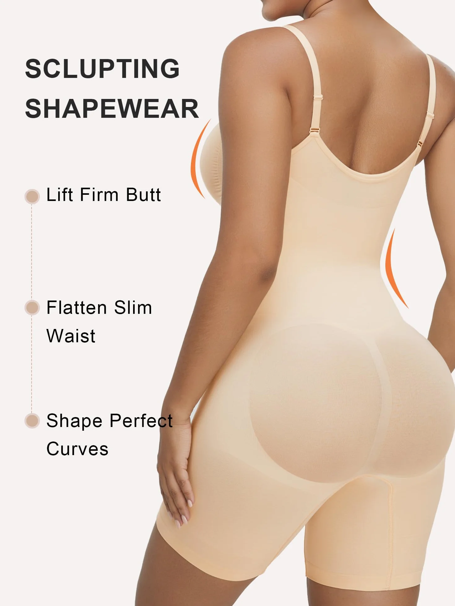 SHAPERX Damska bielizna modelująca body kontrola brzucha bezszwowa zapinana na zamek błyskawiczny modelująca sylwetkę talii