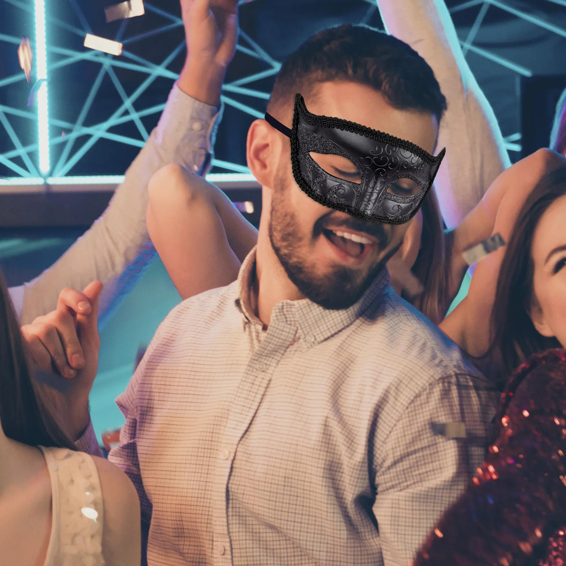 SIQUK Maska wenecka para maskarada damska koronkowa maska wenecka dla kobiet mężczyzn maskarada impreza