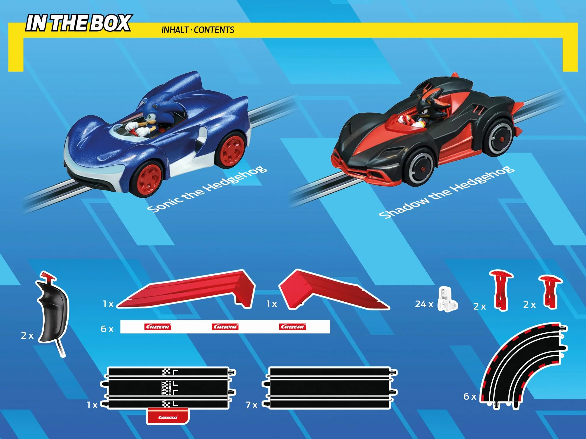 Carrera 20063520 Jeż Sonic tor wyścigowy zasilany bateryjnie pełen akcji wyścig Jeża Sonica z Shadowem z Jumping Hill oficjalna licencja SEGA Jeż Sonic