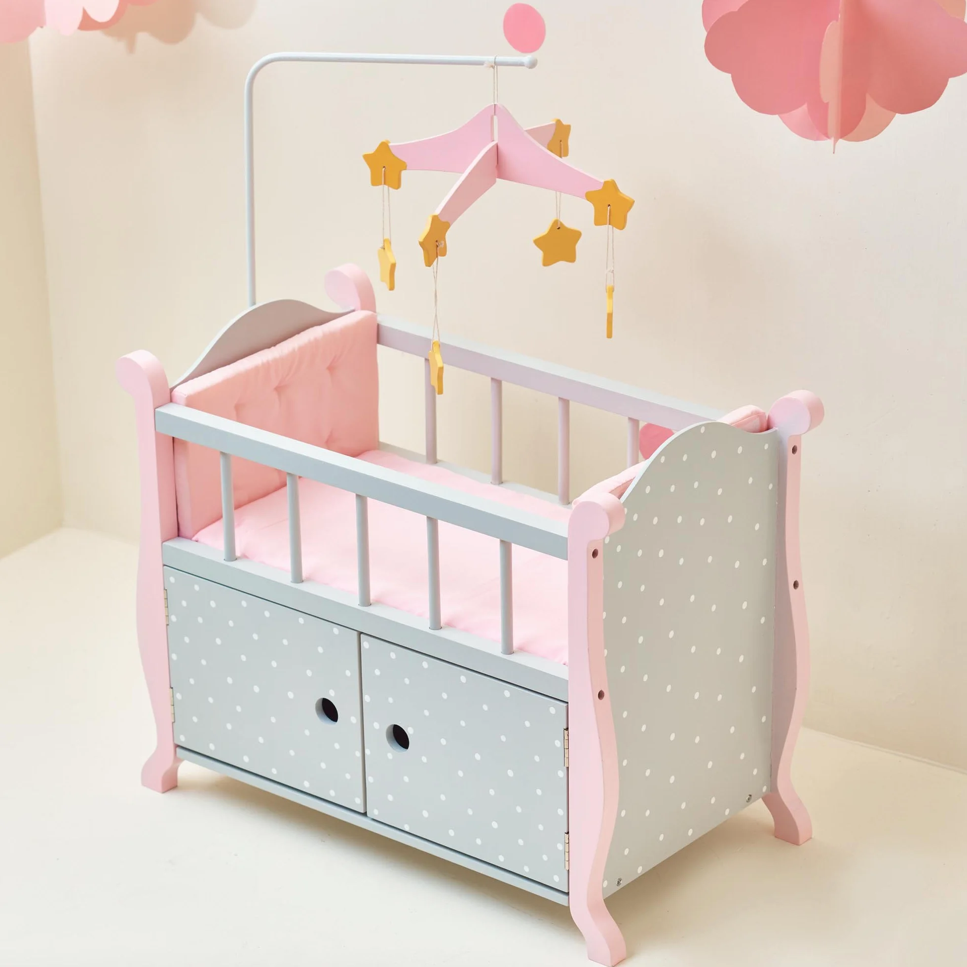 Olivia's Little World Drewniane ?ó?eczko i Schowek dla Lalek 45 cm