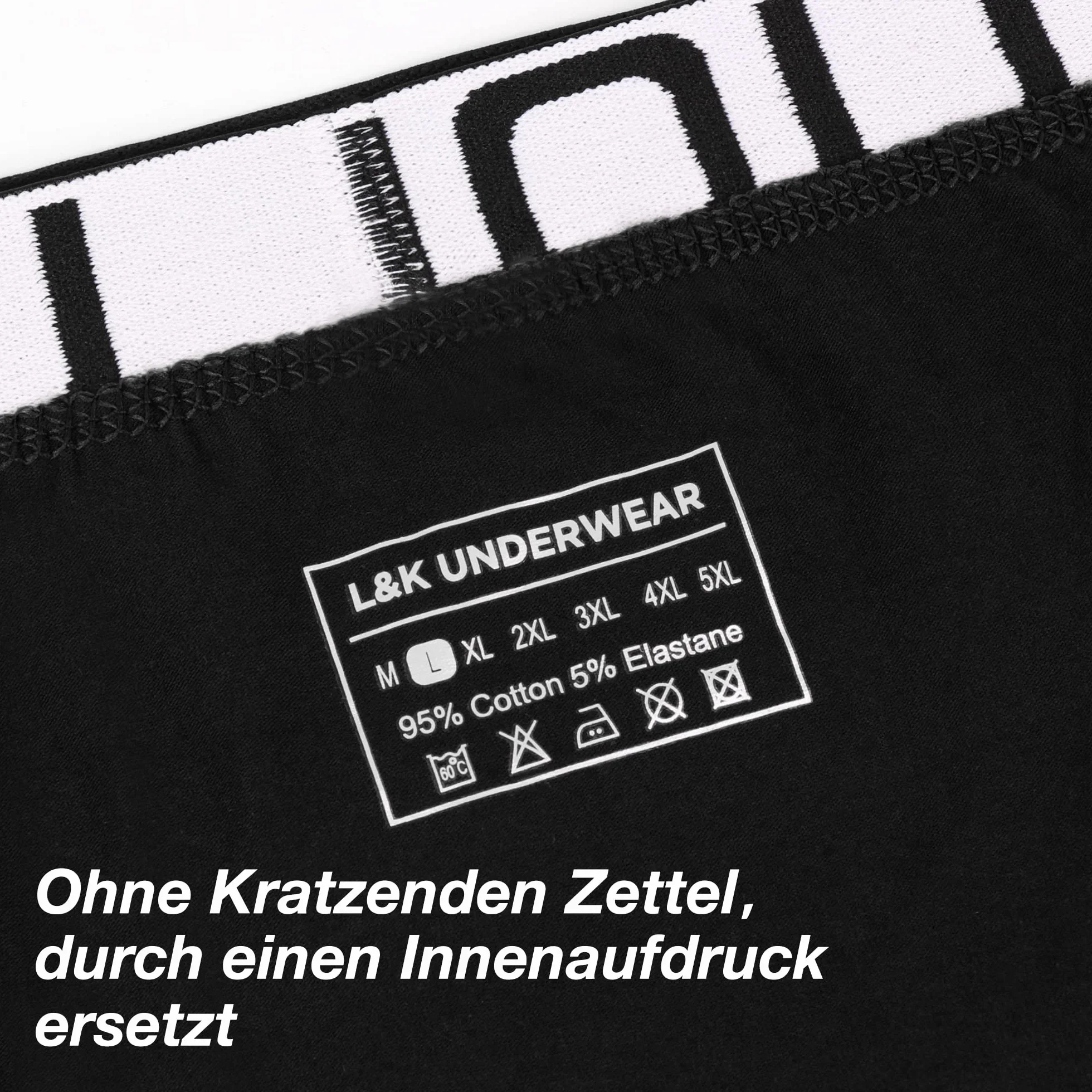 L&K Bokserki męskie w stylu retro, 10 sztuk, bawełna, czarne, wielokolorowe majtki 1116