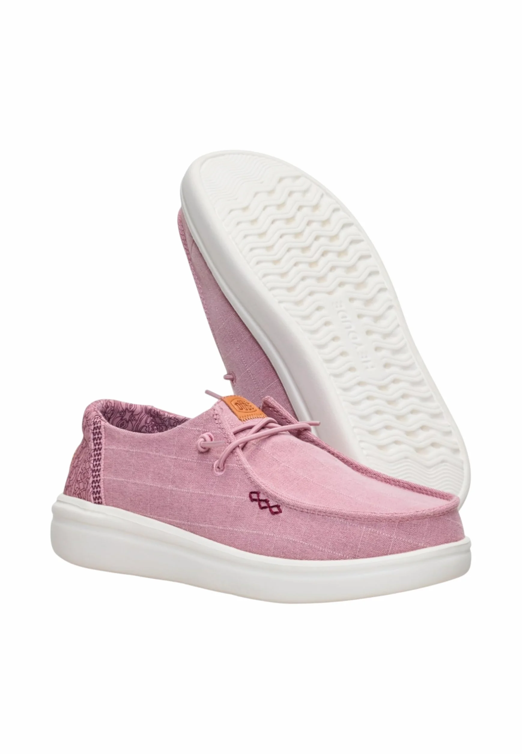HEYDUDE Wendy Rise Chambray Grid mokasyny damskie, różowe - 45274-5CG