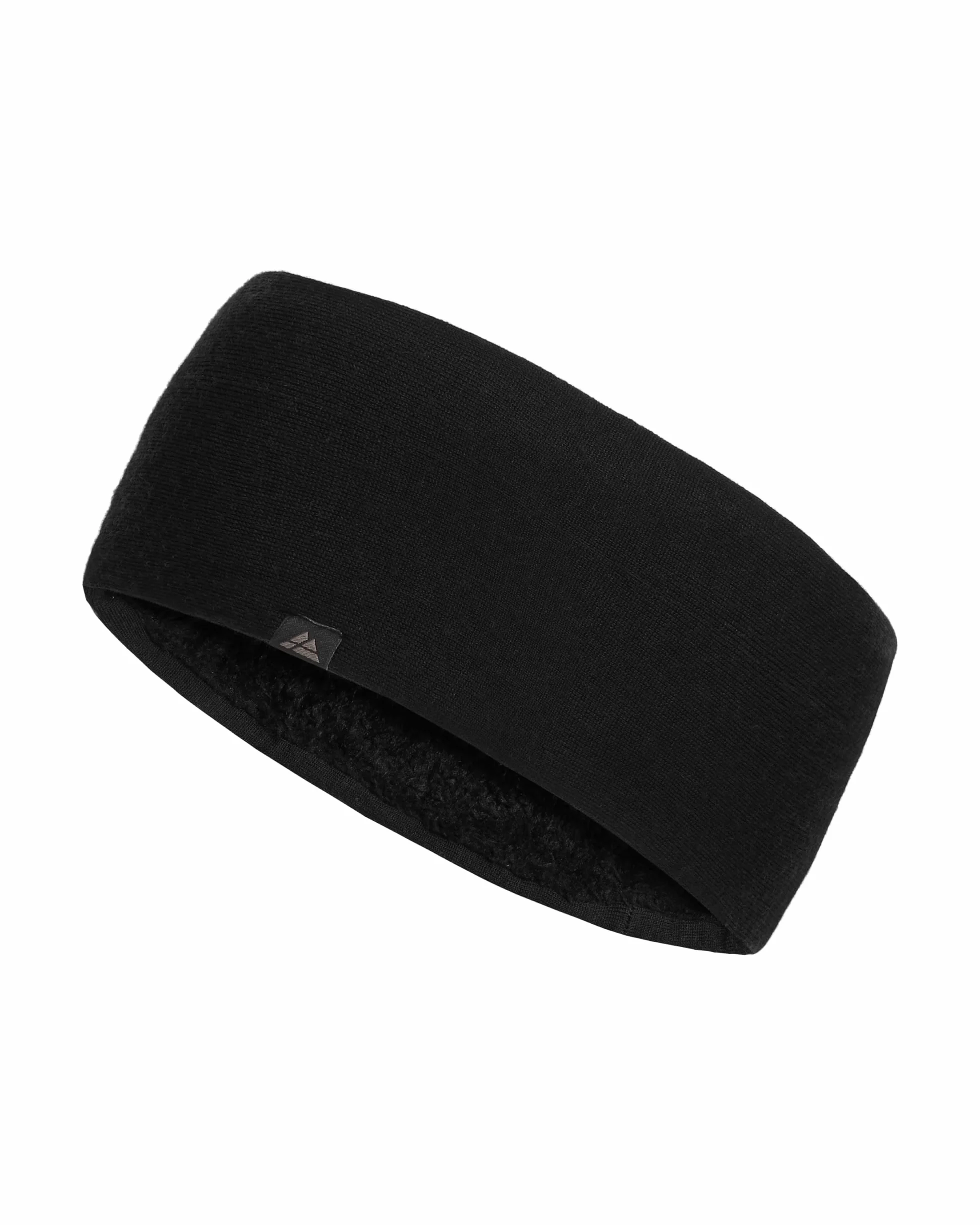 DANISH ENDURANCE Opaska na Głowę z Wełny Merino, z Podszewką z Termicznego Polaru, Unisex, Czarny, L/XL