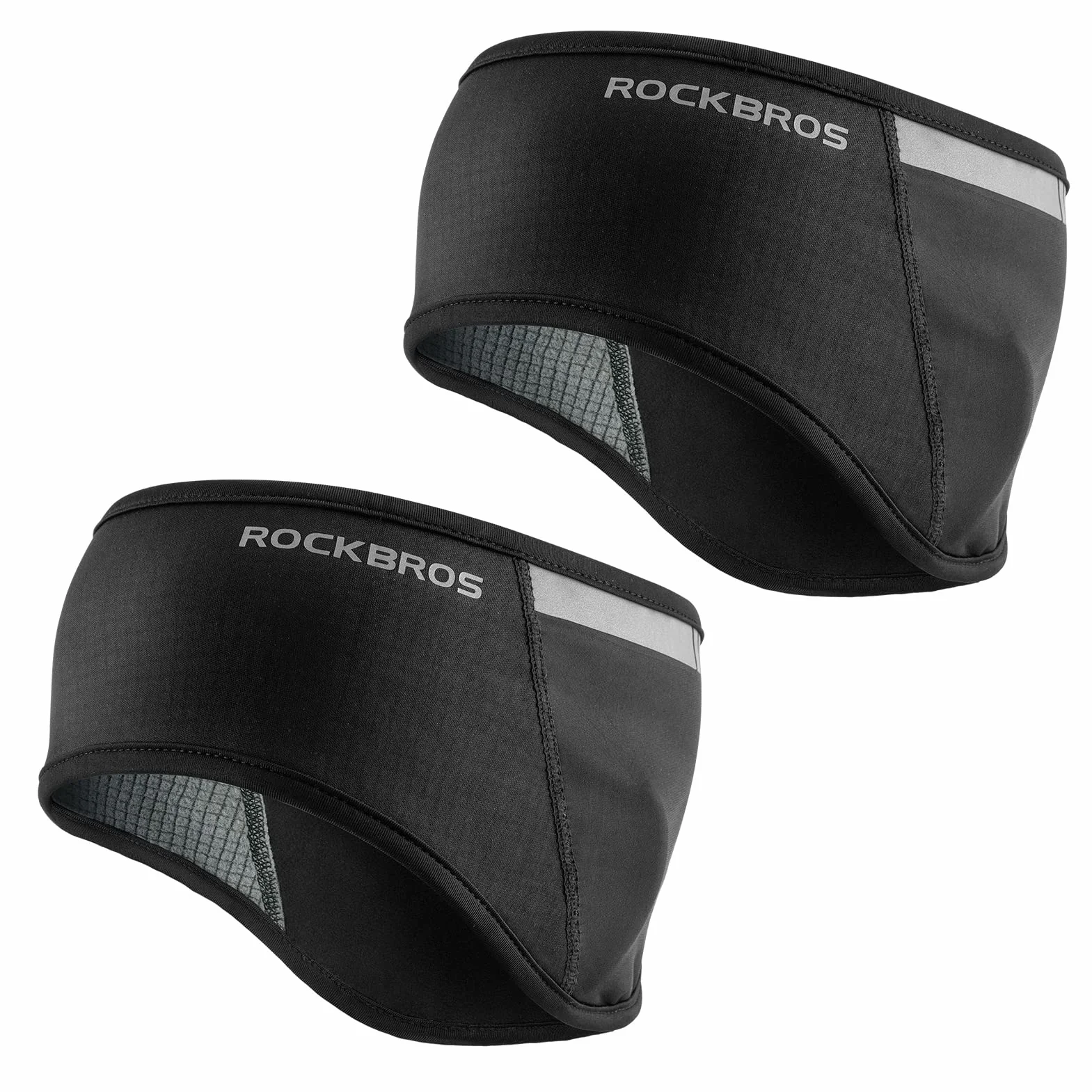 ROCKBROS Opaska na Głowę na Rower Czapka Ochraniacz Wiosna Ciepły Polar Ocieplacz na Uszy Opaska Odprowadzająca Pot Odblaskowe Elastyczne Nauszniki Ciepłe Narty Opaska na Uszy dla Kobiet Mężczyzn