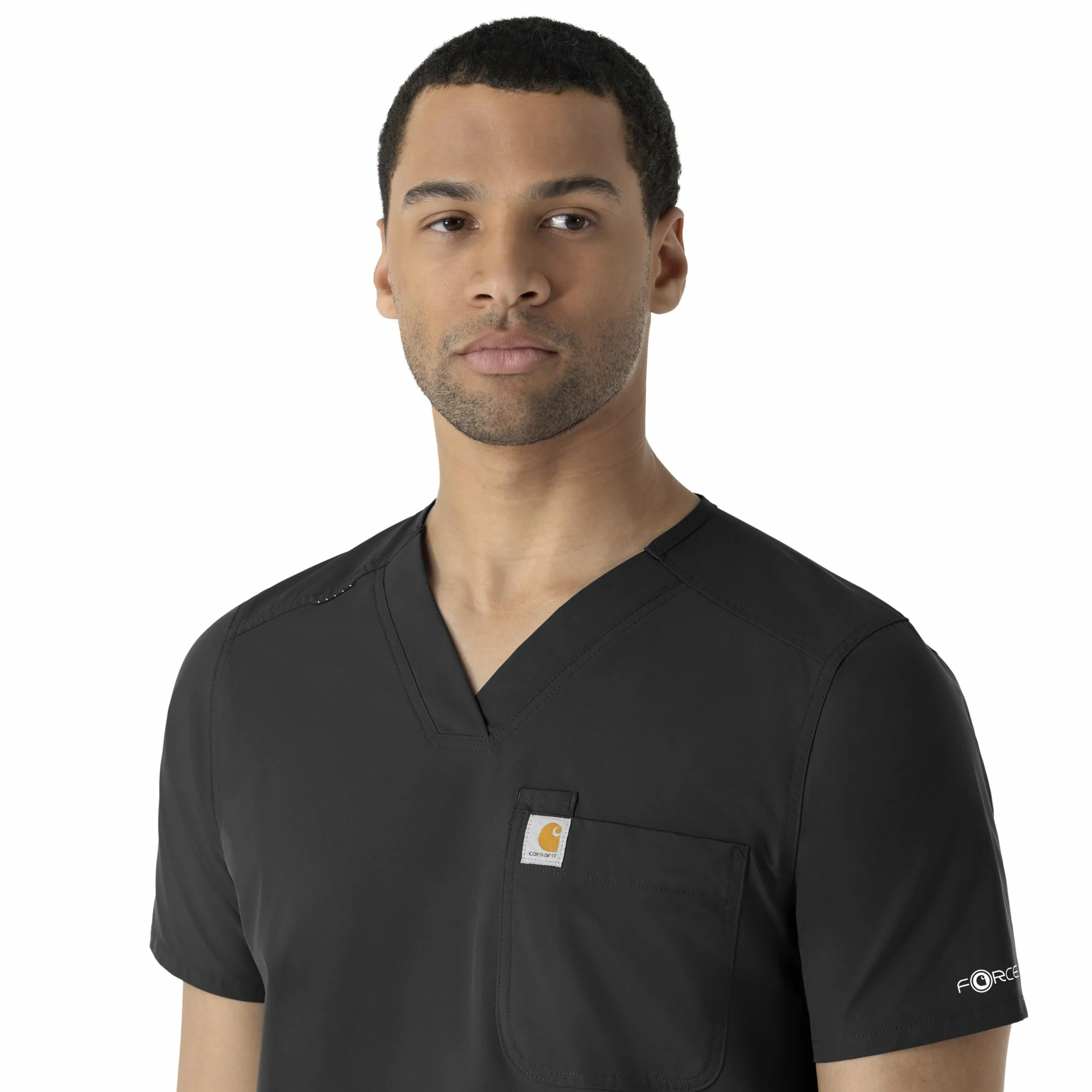 Carhartt Scrubs C16113 Force® Modern Fit V-Neck Top - Medium Regular - Black