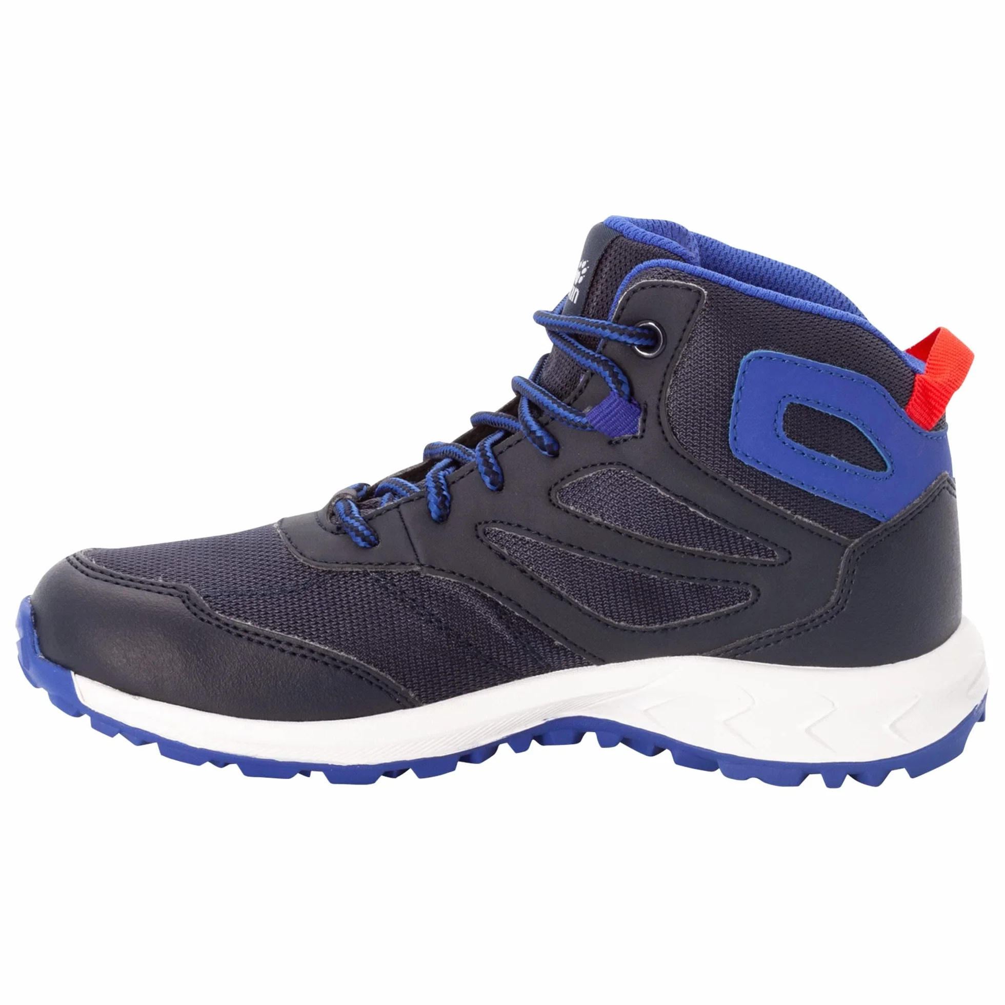 Jack Wolfskin WOODLAND TEXAPORE MID K Buty Trekkingowe Uniseks - dzieci, night Niebieski / Czerwony, 32 EU