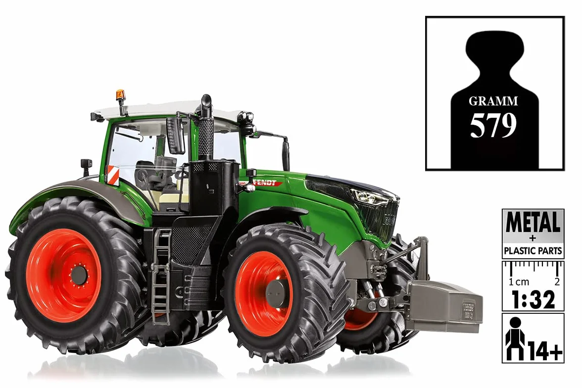 WIKING 077864 Fendt 1050 Vario, Model traktora, 1:32, Metal/Tworzywo sztuczne, Od 14 lat, Liczne funkcje, Zdejmowane obciążenie przednie, Wymienne koła, Ruchome wahacze górny i dolny