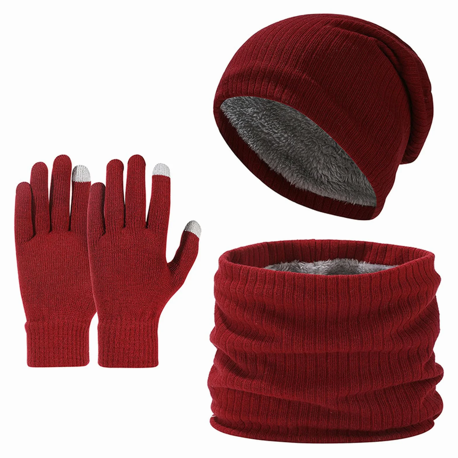 czapka szalik i rękawiczki zestaw damski kapelusz szalik rękawiczki zestaw, damski i męski 3 w 1 zimowy ciepły dzianinowy zestaw z dzianinową czapką beanie rękawiczki z ekranem dotykowym