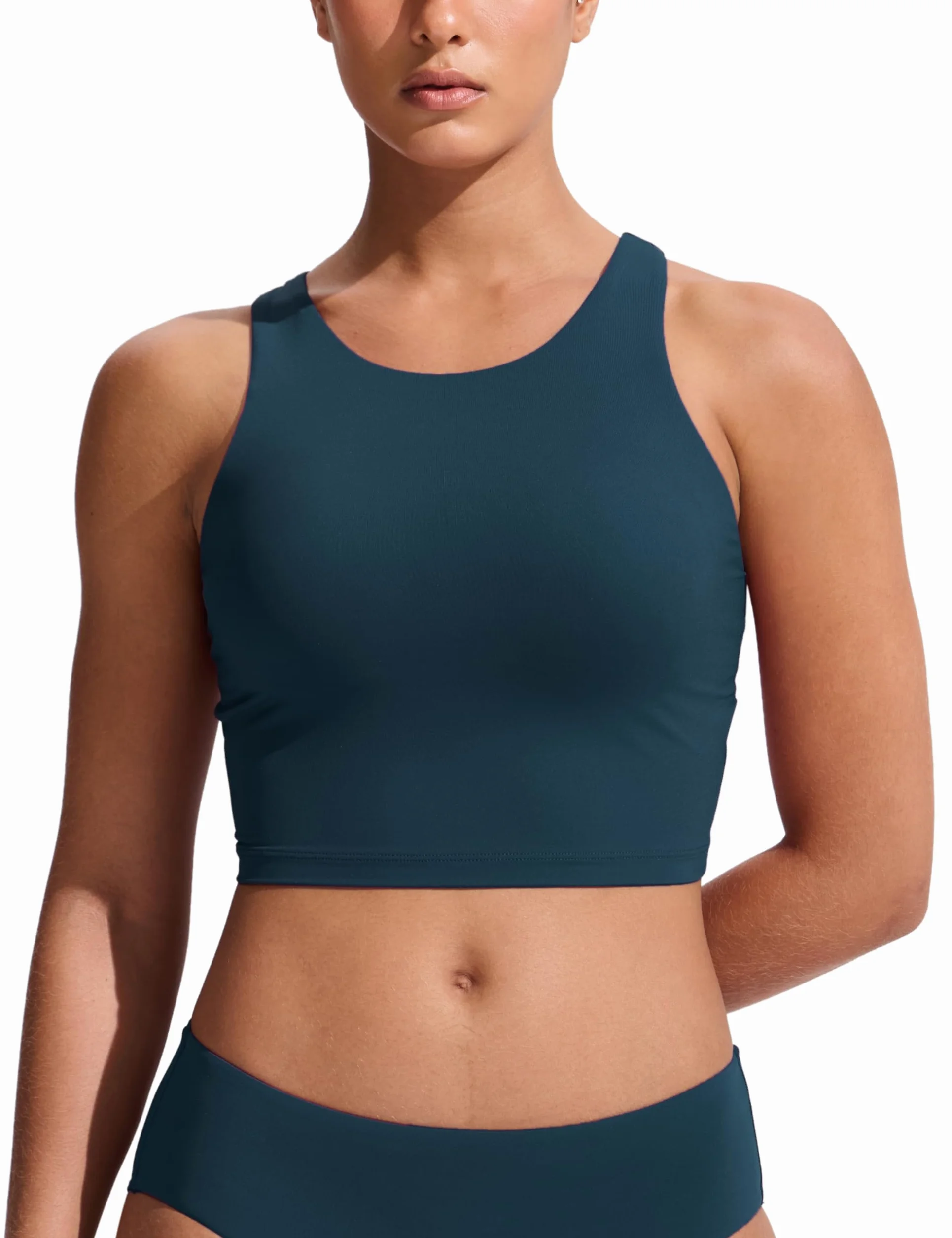 CRZ YOGA Damskie Racerback Bikini Topy Quick Dry Skromny Strój kąpielowy Top Sport Wyściełany garnitur kąpielowy