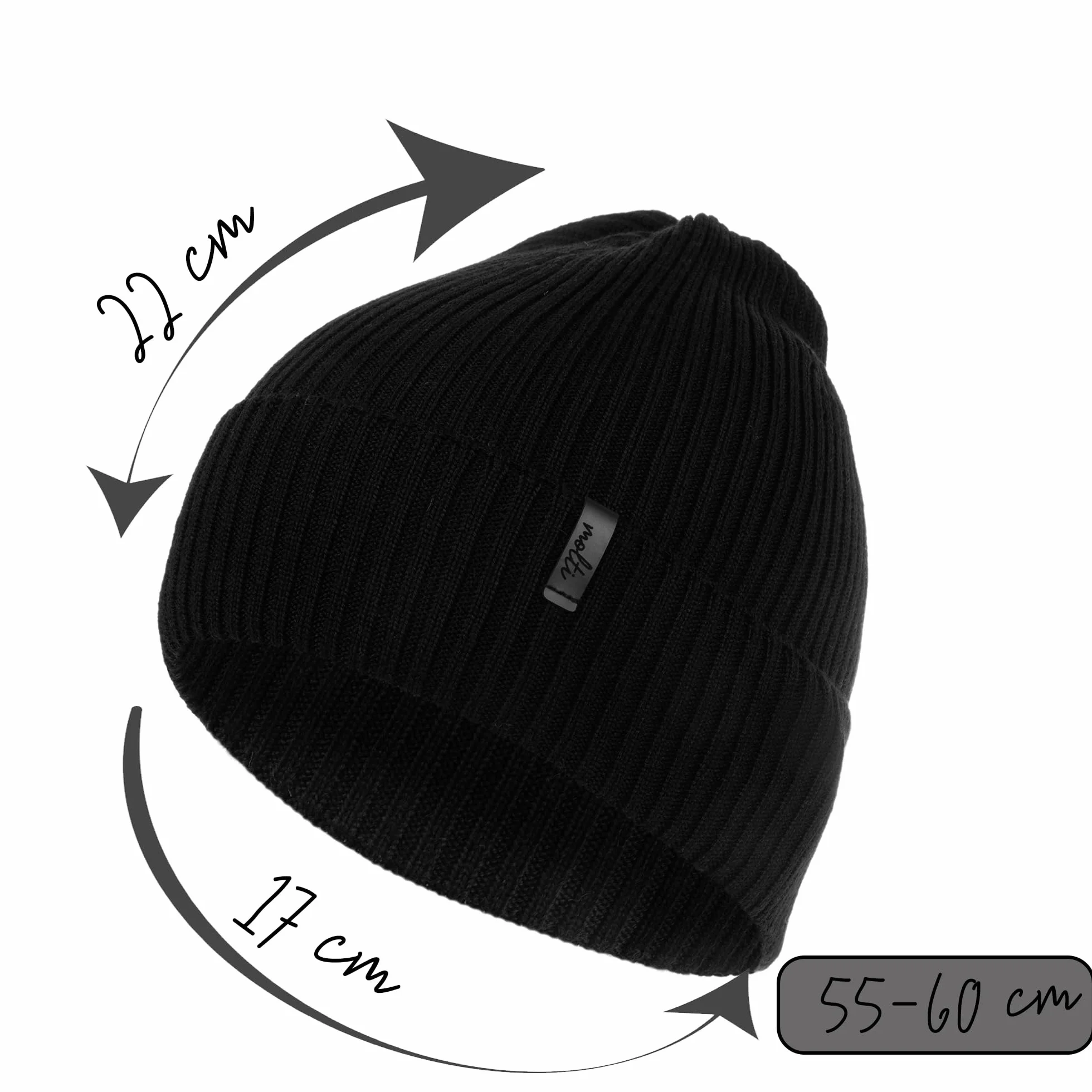 molti Damska czapka i szalik – 100% wełna merynosowa Beanie z szalikiem kominowym, ciepła i oddychająca, na jesień i zimę, rozmiary: 55 – 62 cm, wybór kolorów
