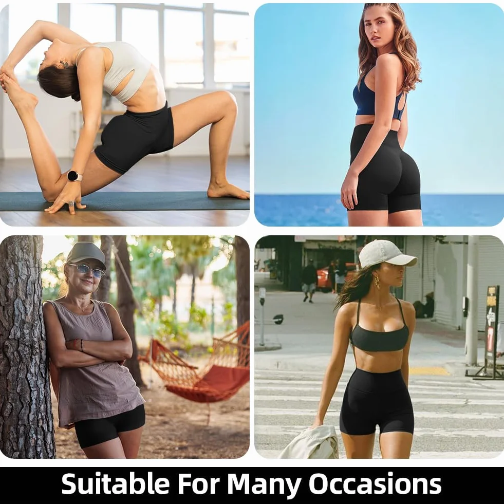 Damskie spodenki sportowe, krótkie legginsy damskie z wysokim stanem, z 2 kieszeniami bocznymi, nieprzezroczyste legginsy push up legginsy do biegania z wysokim stanem do jogi fitness bieganie