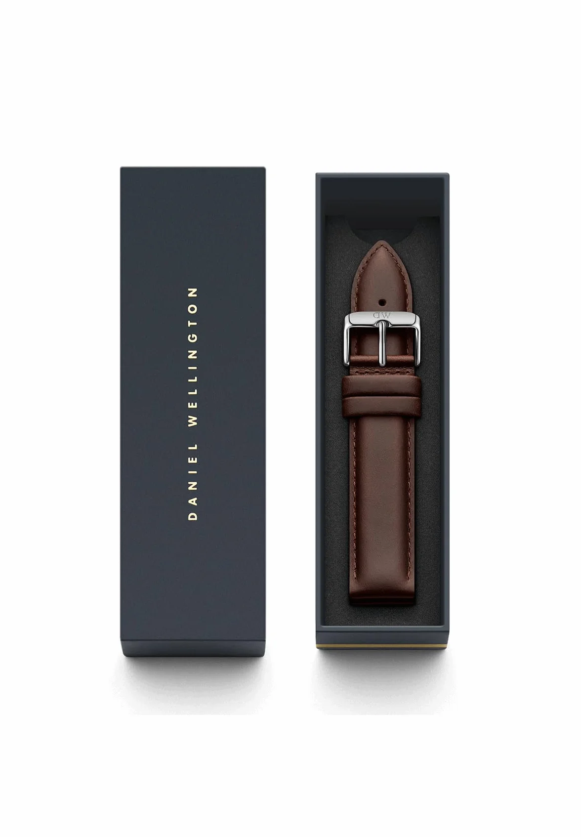 Daniel Wellington Pasek do zegarka z brązowej skóry, ciemnobrązowy, 18, Pasek