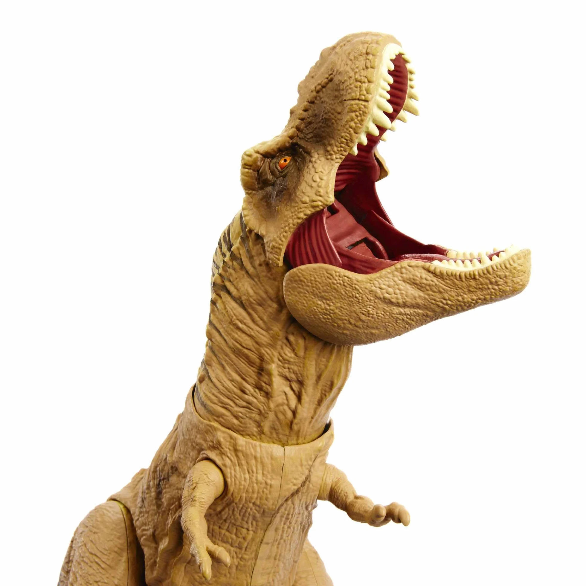 Mattel Jurassic World T-Rex Polowanie i atak Figurka dinozaura z dźwiękami, funkcją polowania i ataku oraz sprzętem tropiącym, dodatkowo zabawa wirtualna. HNT62