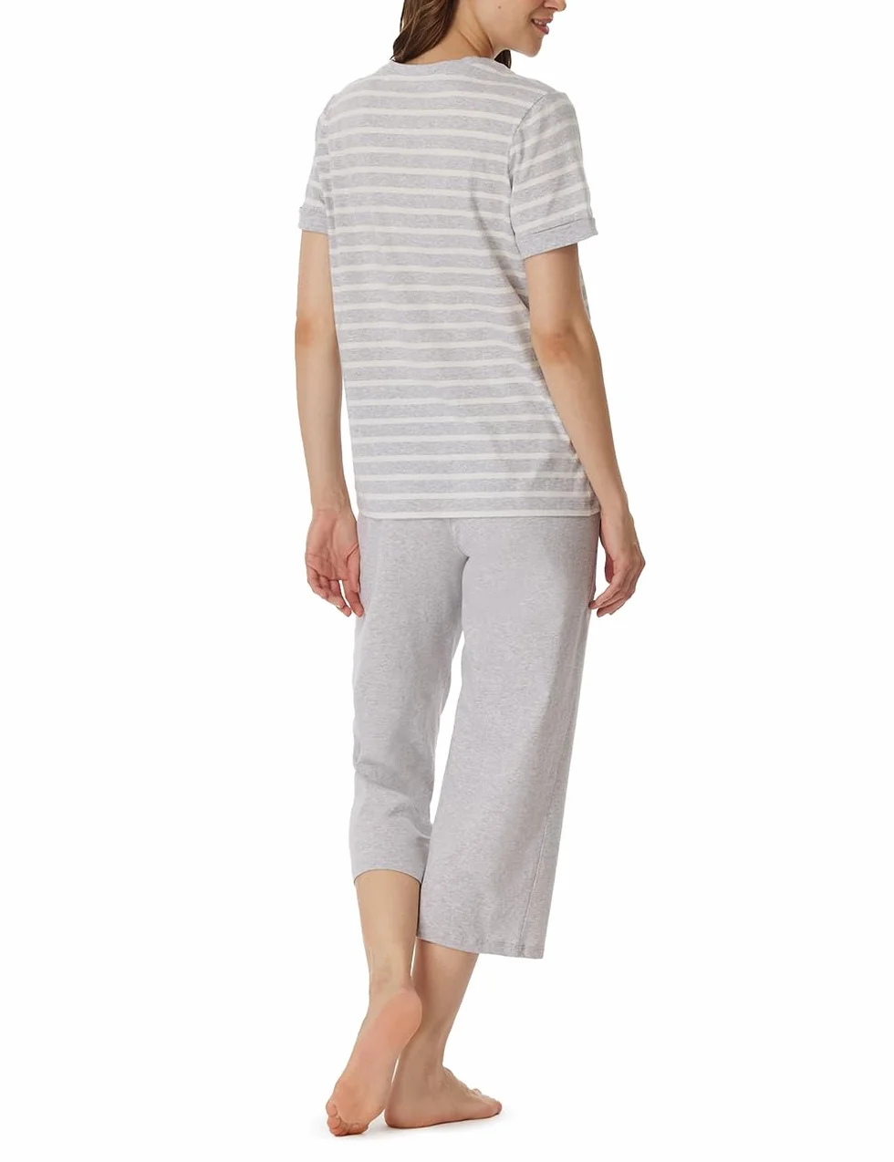 Schiesser Damen Schlafanzug kurz Set 3/4 lange Hose kurzarm Oberteil weiche Baumwolle - Nightwear