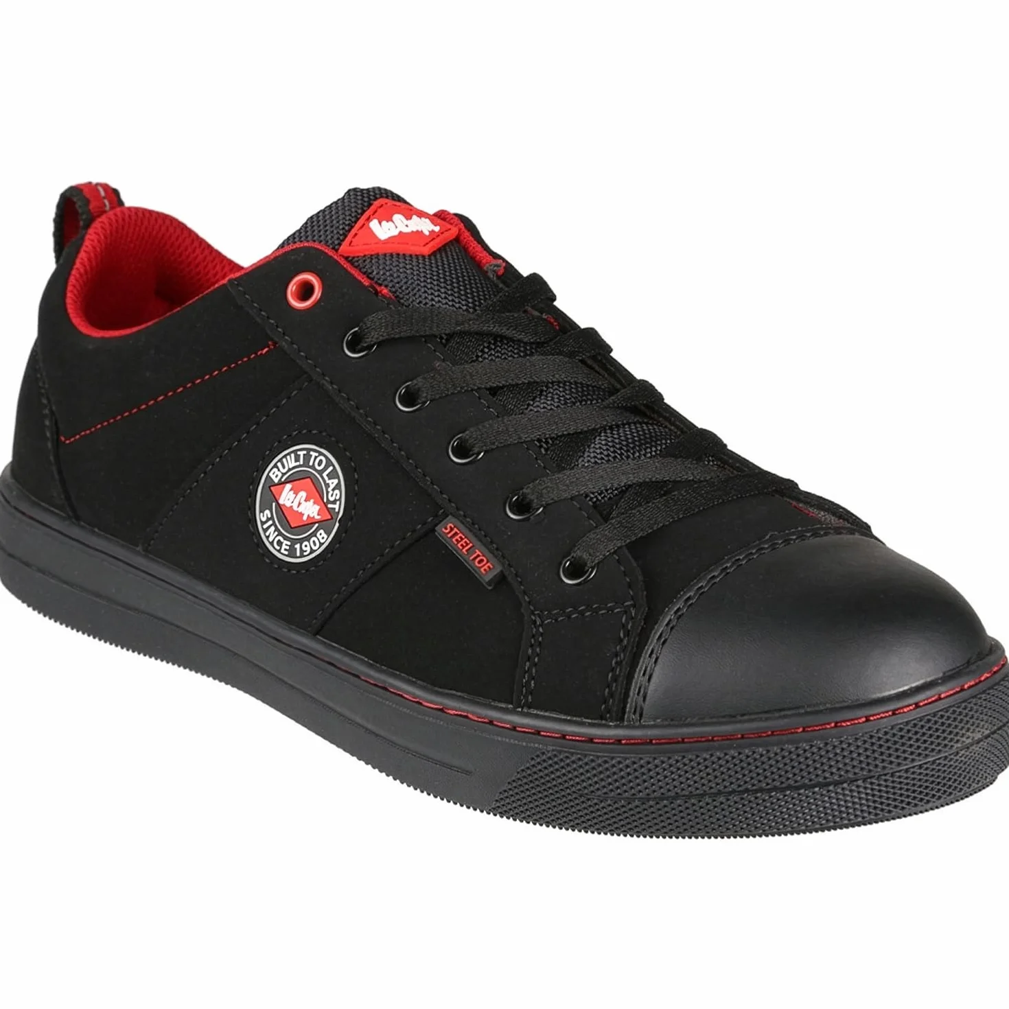 Lee Cooper ‎LCSHOE054 Unisexowe obuwie ochronne robocze SB/SRA w stylu retro baseball nowoczesny design buty robocze BHP, Czarny, 43 EU