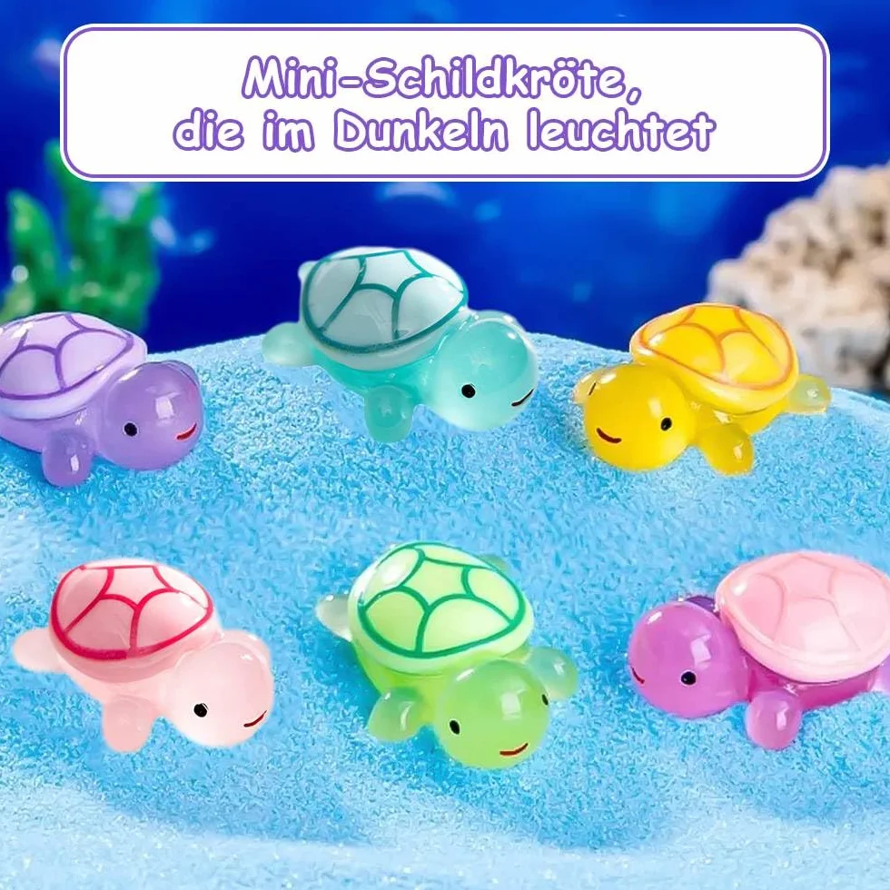 Dreamil Mini świecące żółwie z żywicy, 60 sztuk, mini żółw z żywicy, wielokolorowe, małe zabawki żółwi, do dekoracji doniczek, ogrodu, krajobrazu, dekoracji na imprezę (5 kolorów)
