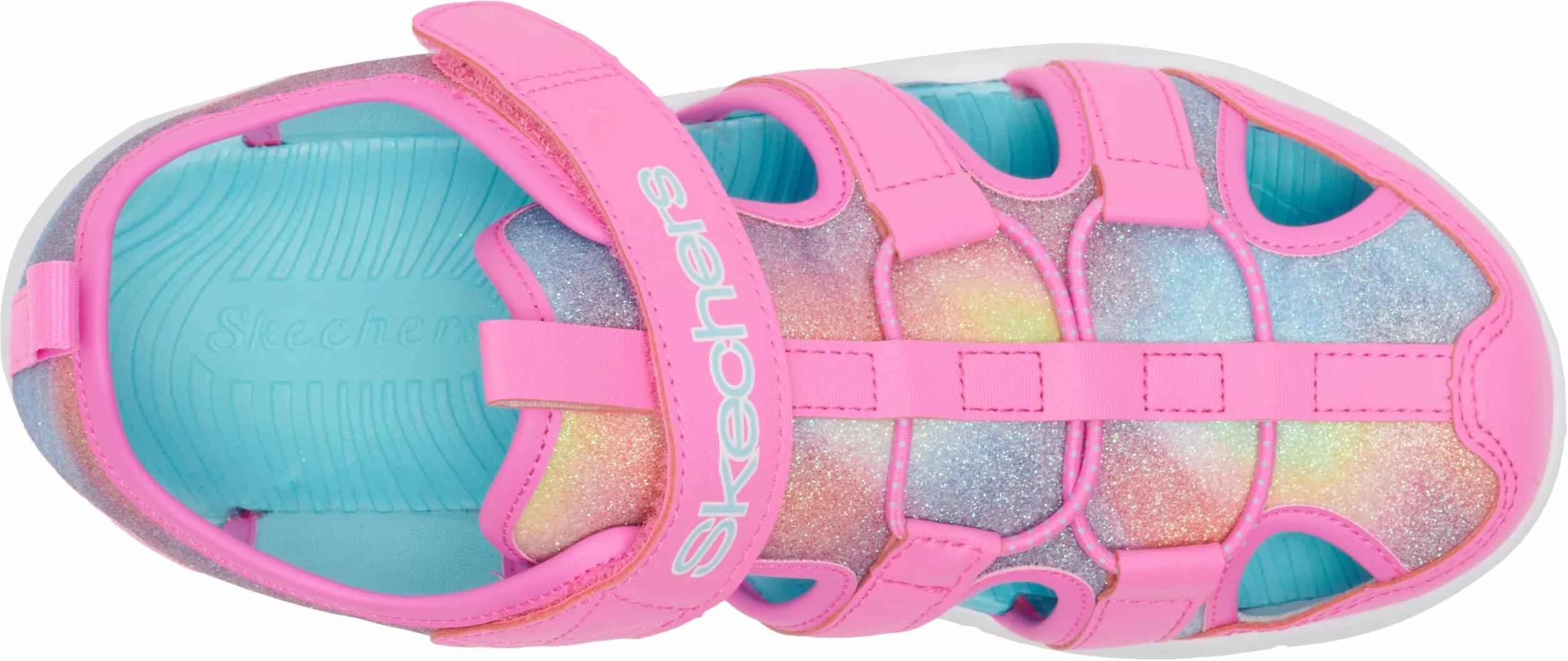 Skechers Dziewczęce sandały sportowe Flex Splash Daylight Shimmer, różowy, 13 UK Child