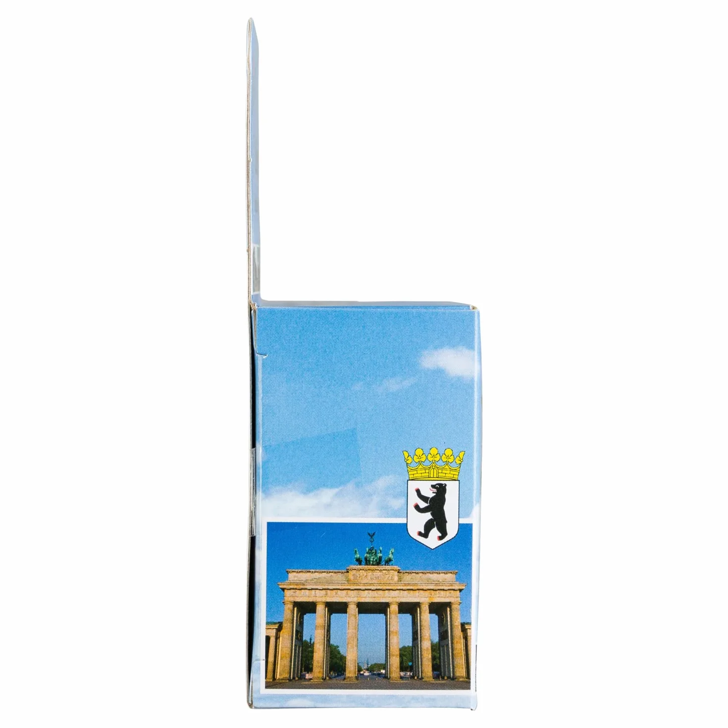 Idena 40107 - model autobusu berlińskiego dwupokładowego, z silnikiem cofania, ok. 18,5 x 13,5 x 4,5 cm, żółty, jako zabawka, typowy pamiątka lub popularny przedmiot kolekcjonerski
