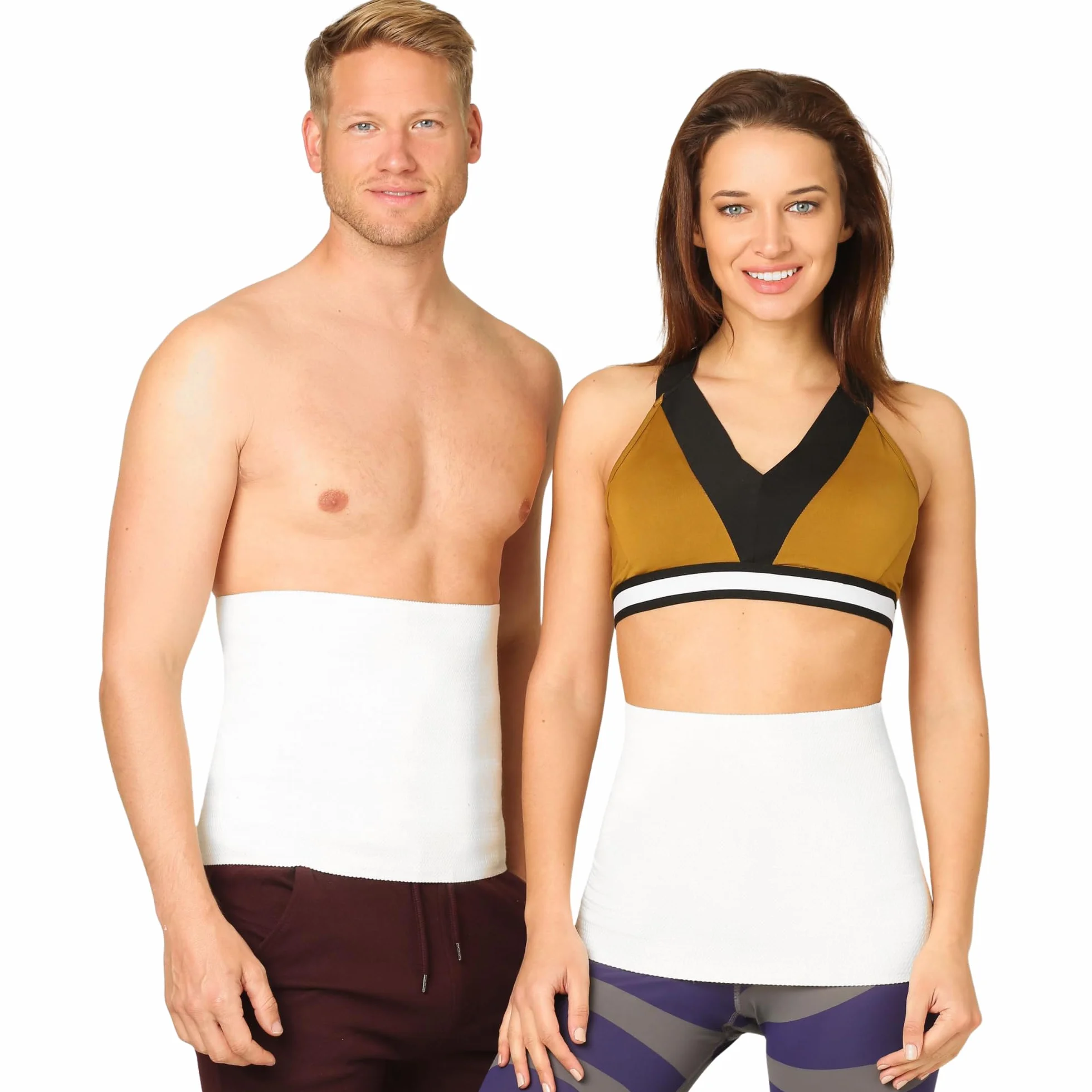 BeFit24 Pas Rozgrzewający z Wełny Angory, Merino i Bawełny – Unisex Pas na Nerki i Plecy dla Kobiet i Mężczyzn – Ciepły, Oddychający, Biały