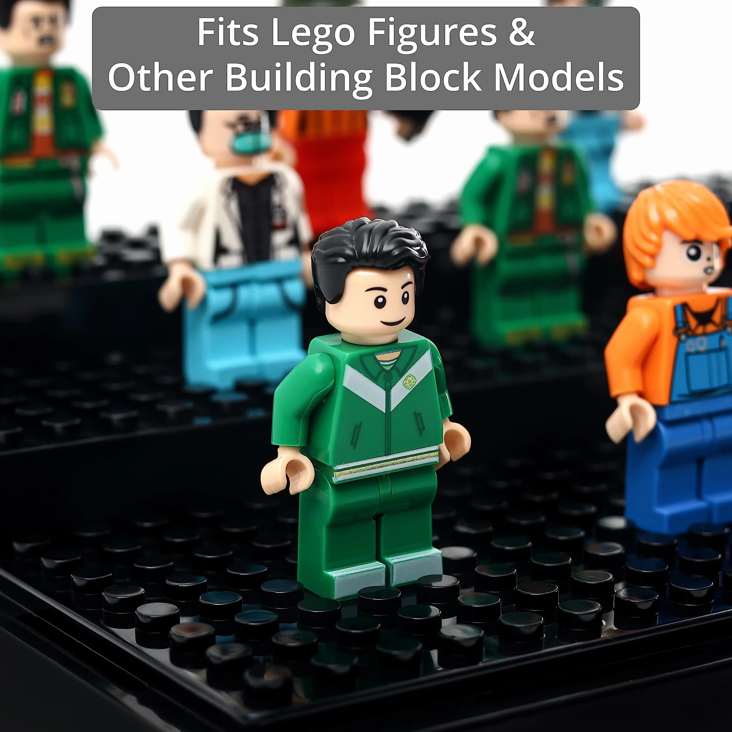 Winter Shore 3-Poziomowa Witryna Akrylowa [2 szt.] - Przezroczyste Pudełko na Figurki Lego, Modele z Klocków - Pojemnik przeciw Kurzowi z Nopowaną Podstawą