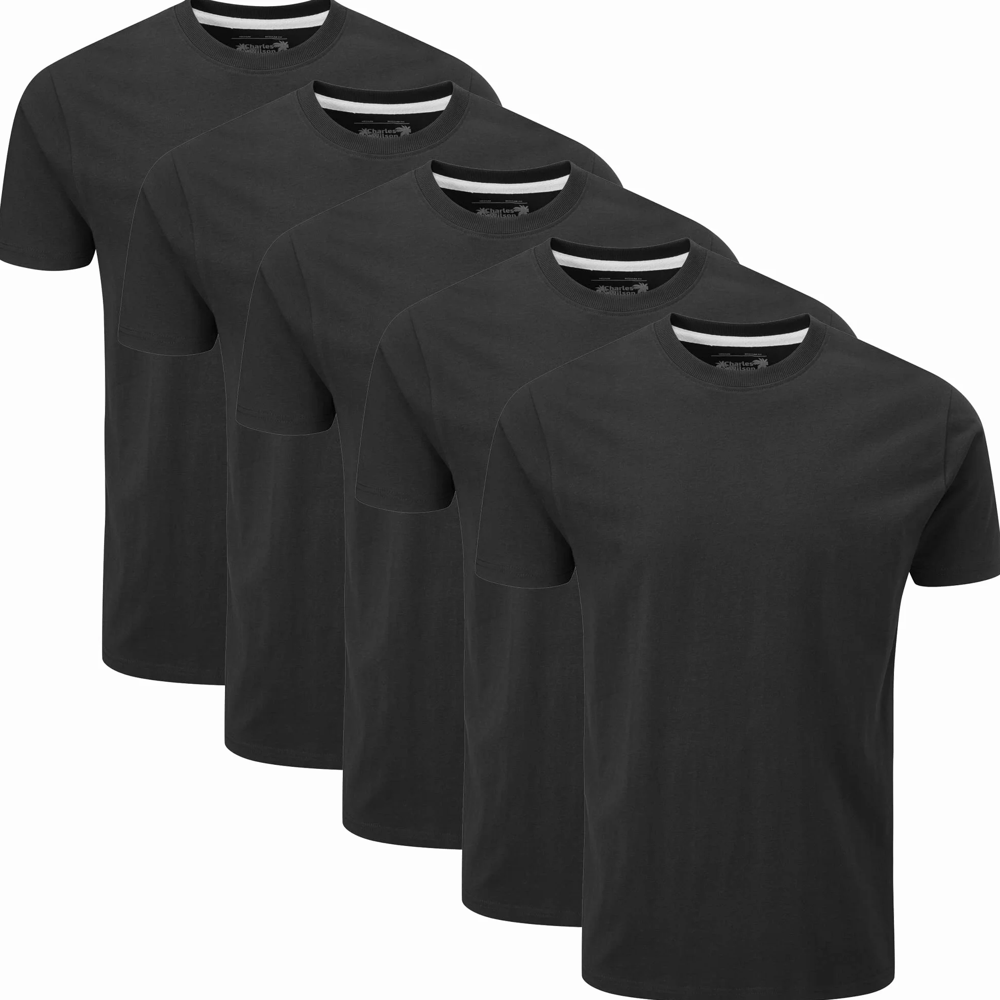 Charles Wilson 5 Szt Okrągły Dekolt T-Shirt