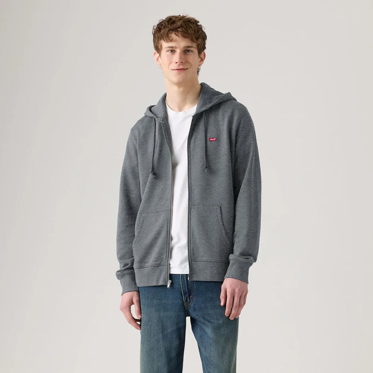 Levi's Mężczyźni Zip Up Sweatshirt, Charcoal Heather XX, M