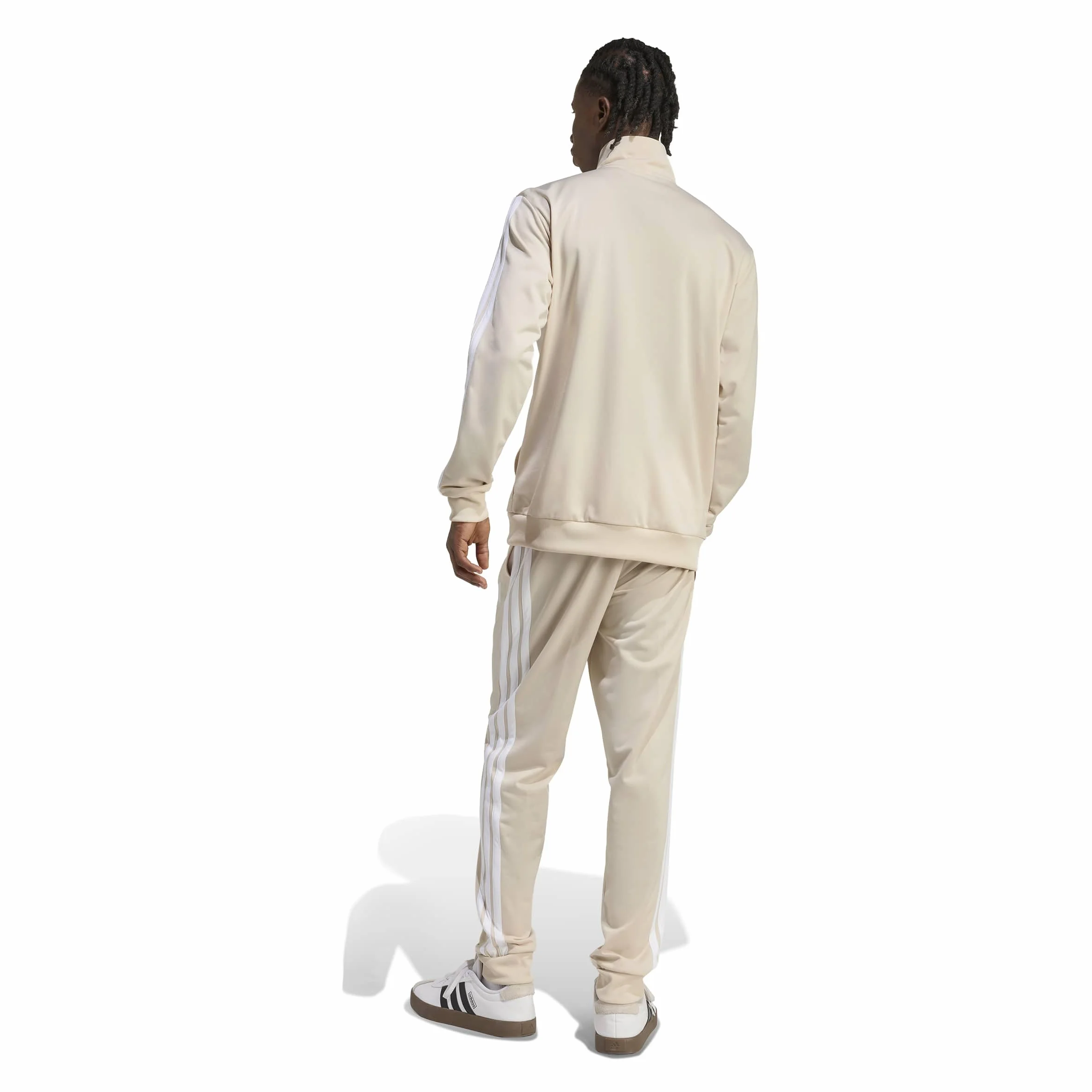 adidas Mezczyzni Sportswear Basic 3 Stripes Tricot Track Suit, Crystal Linen/white, XL
