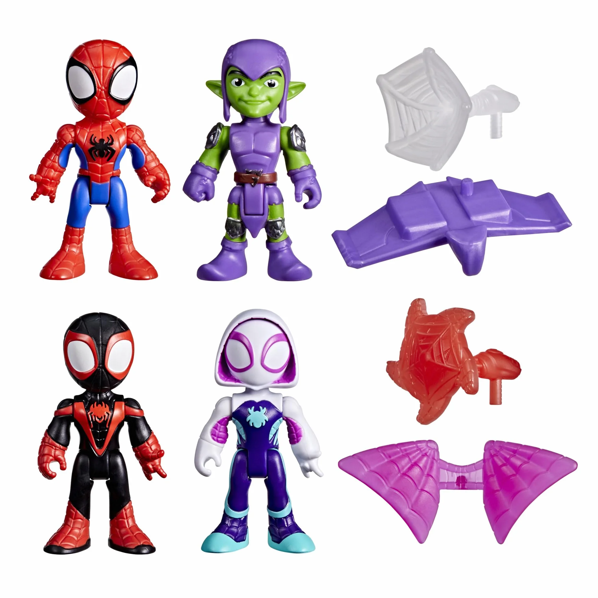Zestaw Przygody z pajęczymi sieciami z serialu "Spidey i super-kumple" Marvela, figurki ze świata Spider-Mana