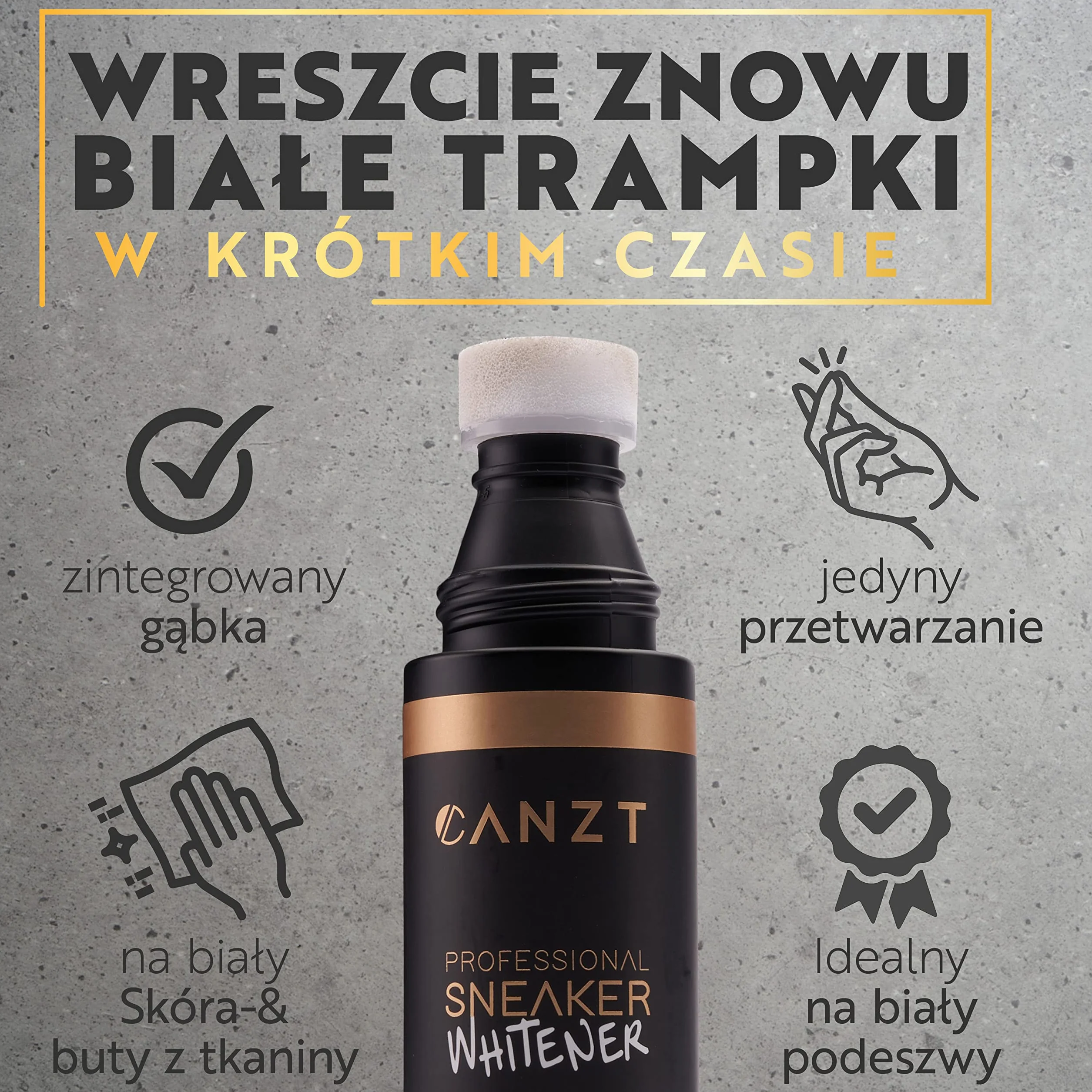 Canzt Sneaker Whitener – Biała pasta do butów sportowych i skórzanych – Odnawia kolor białych sneakersów i podeszw – 100 ml do pielęgnacji obuwia