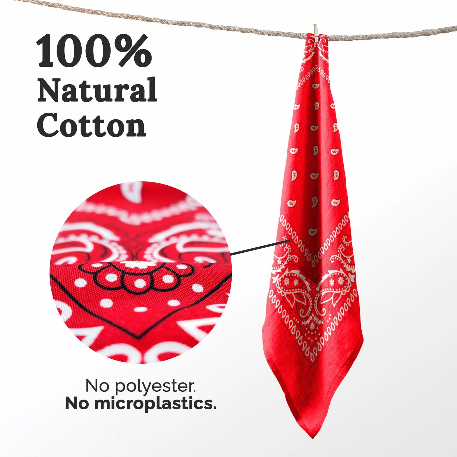 AURAE Bandana – 100% bawełna i włókna naturalne – chusta bandana bez poliestru – miękka, trwała i nadająca się do prania w pralce