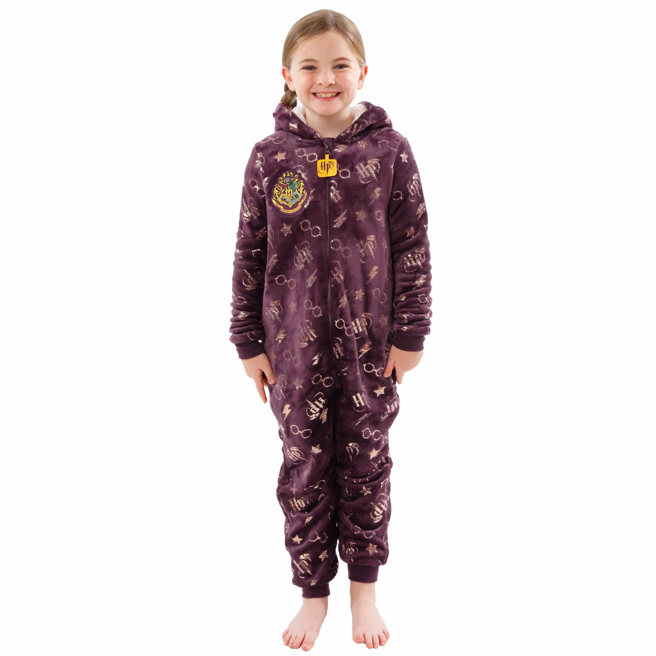Onesie Harry Potter dla dziewczynek | Onesie dla dziewcząt z Hogwartu | Piżamy Gryffindor dla dziewczynek | 5 do 13 lat | Oficjalny towar