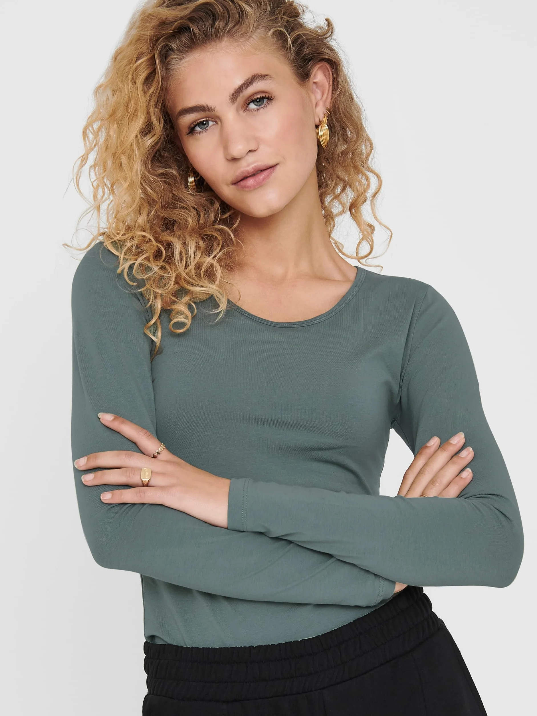 ONLY Koszulka Kobiety Onllive Love Life L/S Oneck Top Noos Jrs