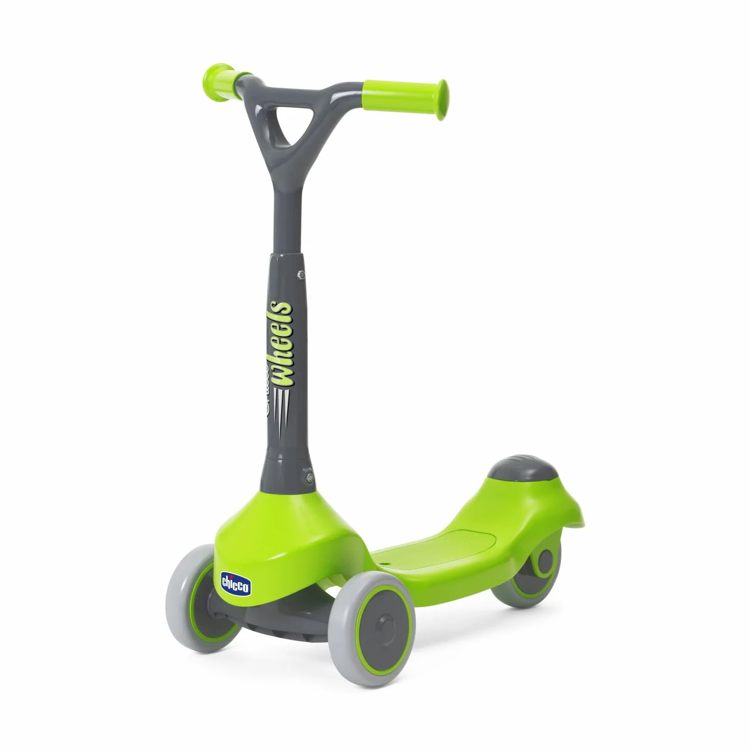 Chicco Hulajnoga dziecięca My First Scooter, rozwojowa hulajnoga dla dzieci, lekka i łatwa do przenoszenia, antypoślizgowa podstawa, 2-4 lata, 3 gumowane koła, maks. 20 kg, pomysł na prezent