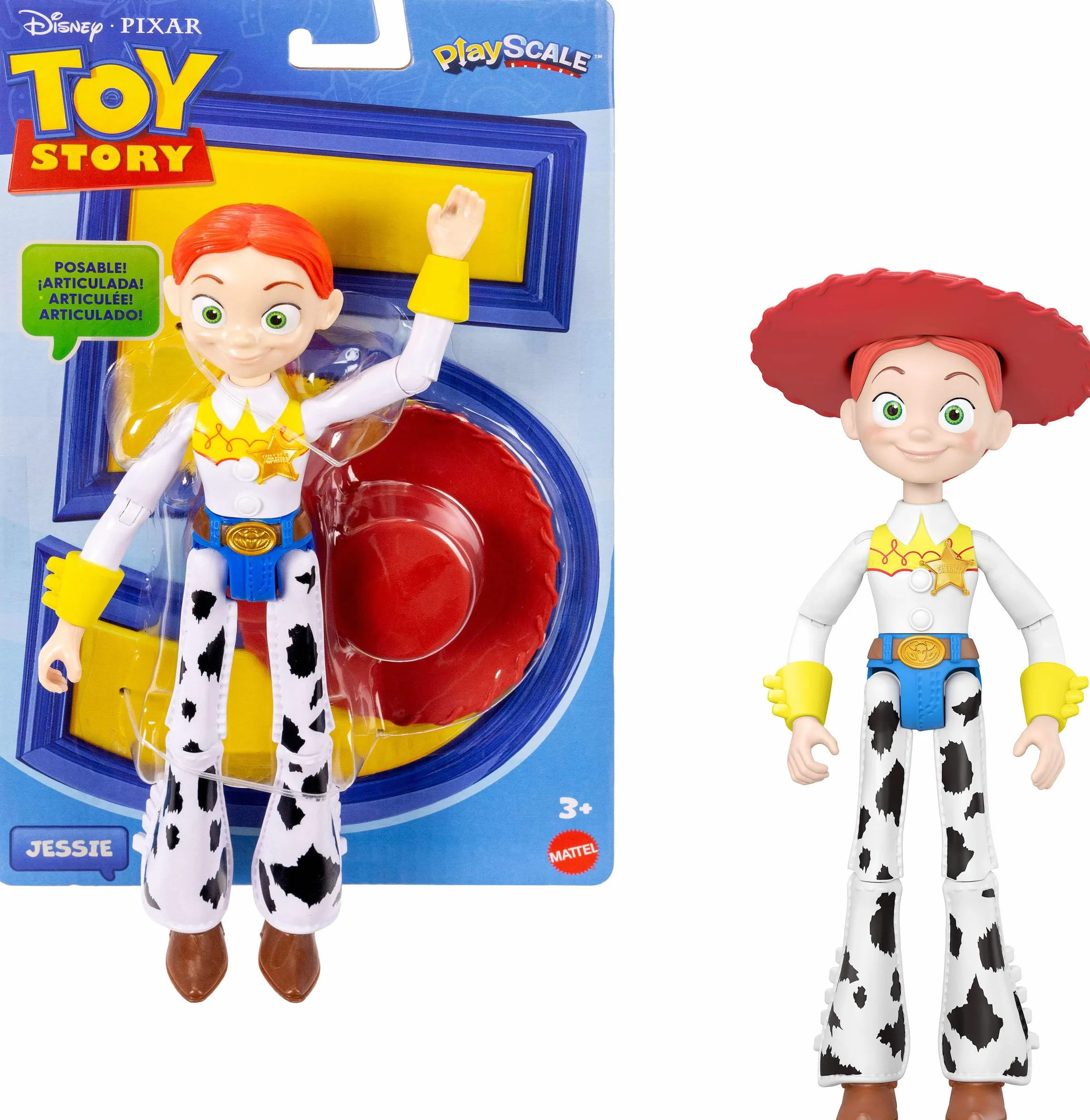 Mattel Disney Pixar Toy Story 5 PlayScale Jessie Figurka (ok. 22 cm), kowbojka, 12 punktów ruchu, filmowy wygląd, zdejmowany kapelusz, zabawka dla dzieci 3+, JKV16