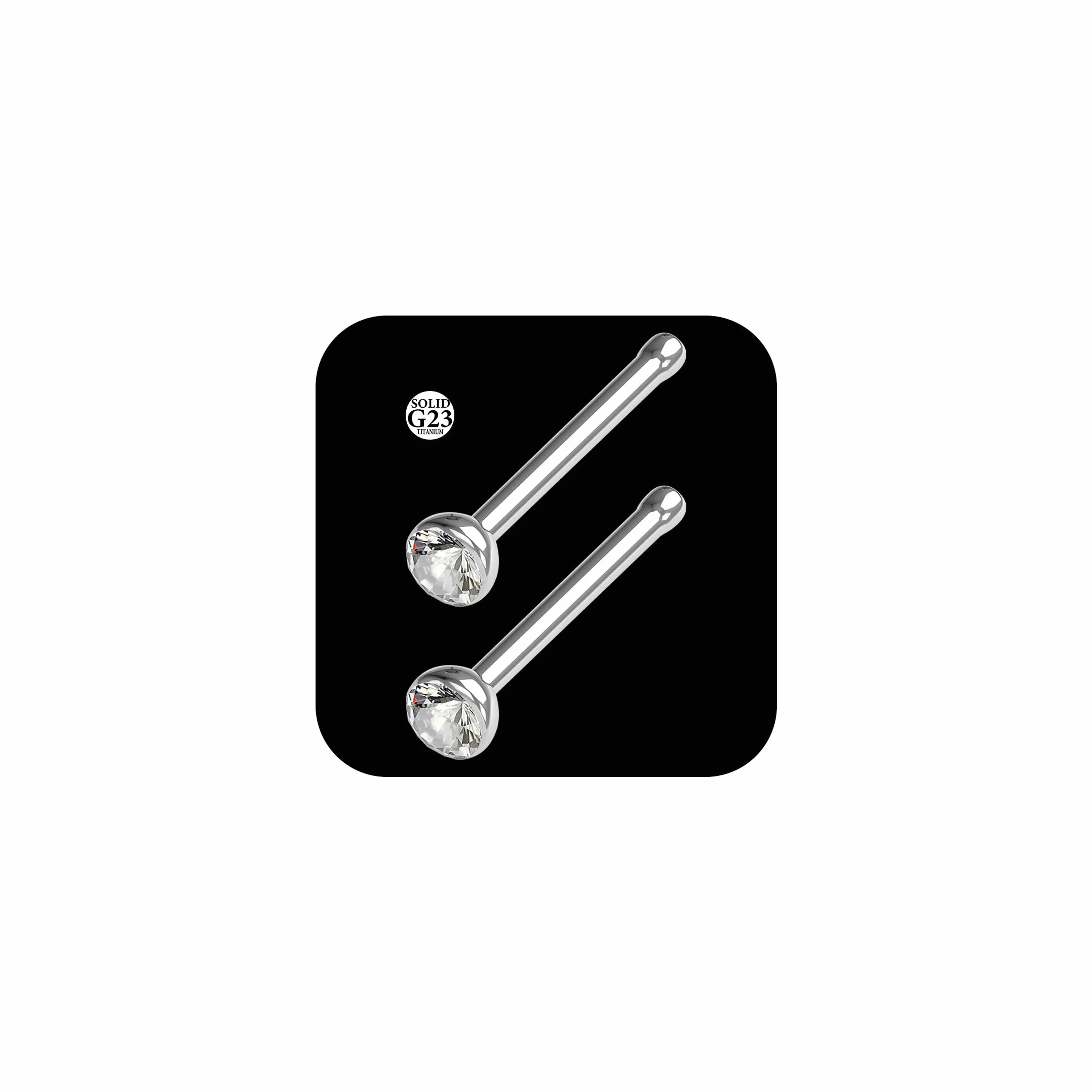 AceFun G23 kolczyk do nosa z tytanu, srebrny, kształt litery L, kolczyk do nosa dla kobiet, 20 g, tytan, piercing do nosa, 1,5 mm, 2 mm, 2,5 mm, 3 mm, CZ 1 S, w kształcie diamentu, dla mężczyzn