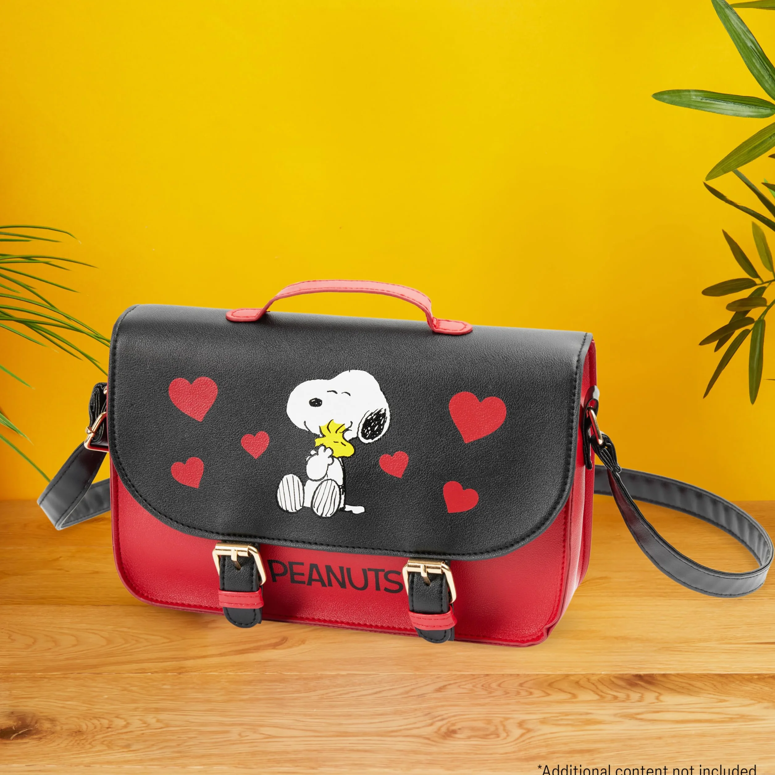 Torebki Peanuts Snoopy dla kobiet, torebka na ramię, torebka kurierska, torba na ramię dla nastolatek i dziewcząt, regulowana paski, torby podróżne, prezenty dla niej, Czerwony/czarny, 25x17.5x6.8cm