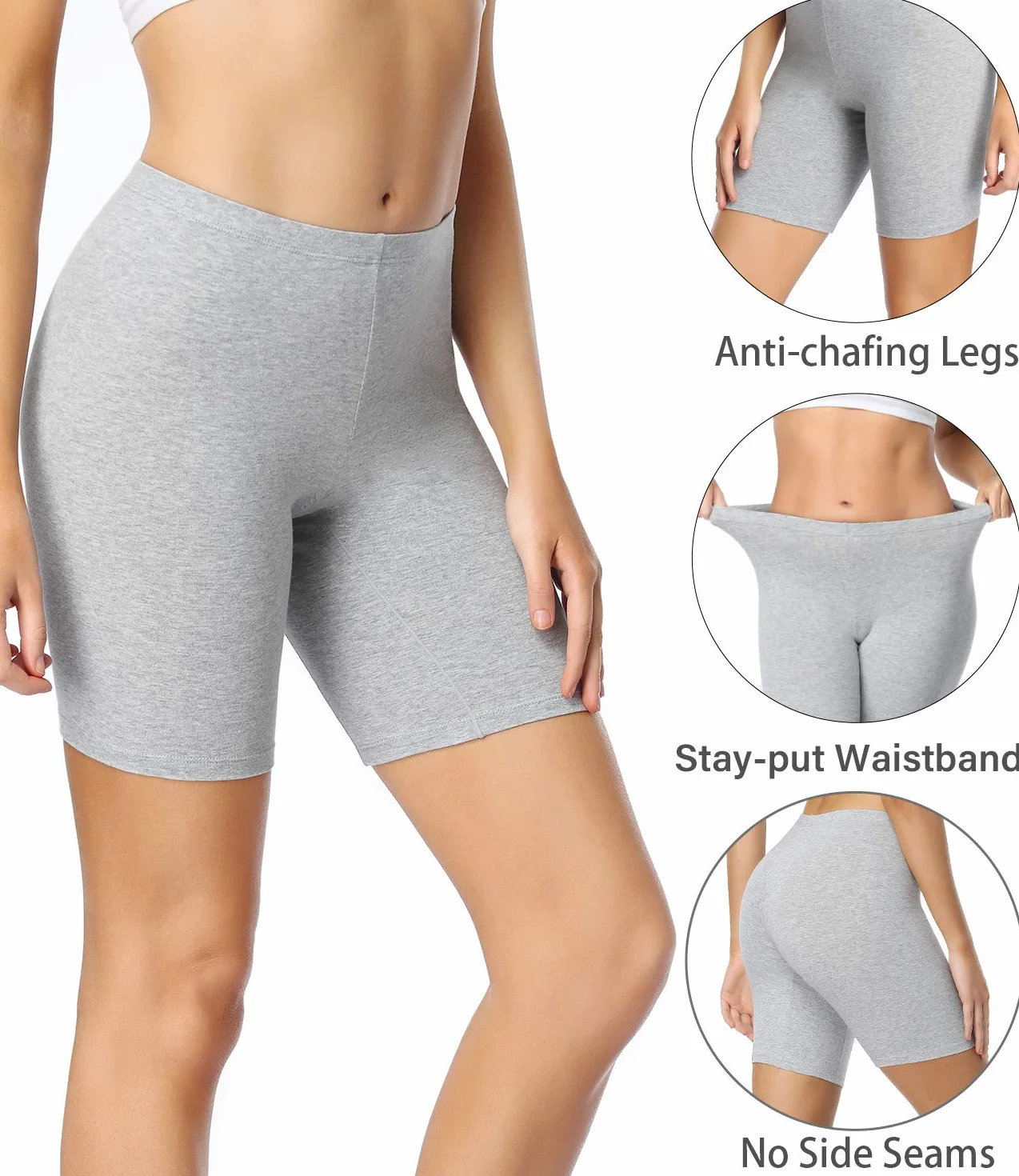 wirarpa Damskie spodenki zapobiegające otarciom damskie bokserki bielizna bawełniane spodenki rowerowe legginsy pod sukienką 4 szt