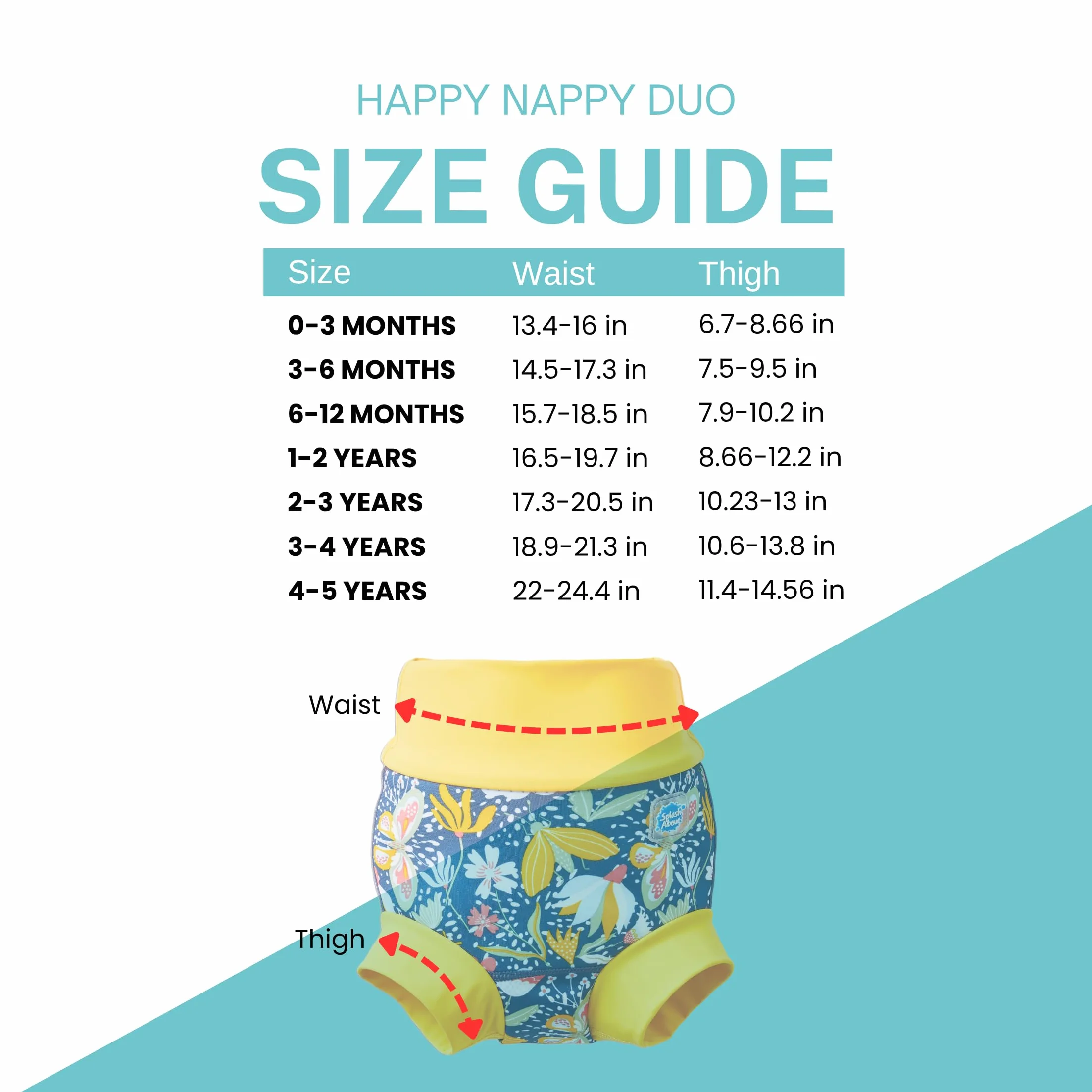 Splash About Happy Nappy Duo Wiederverwendbare Schwimmwindel, Garden Delight, 12-24 miesiące